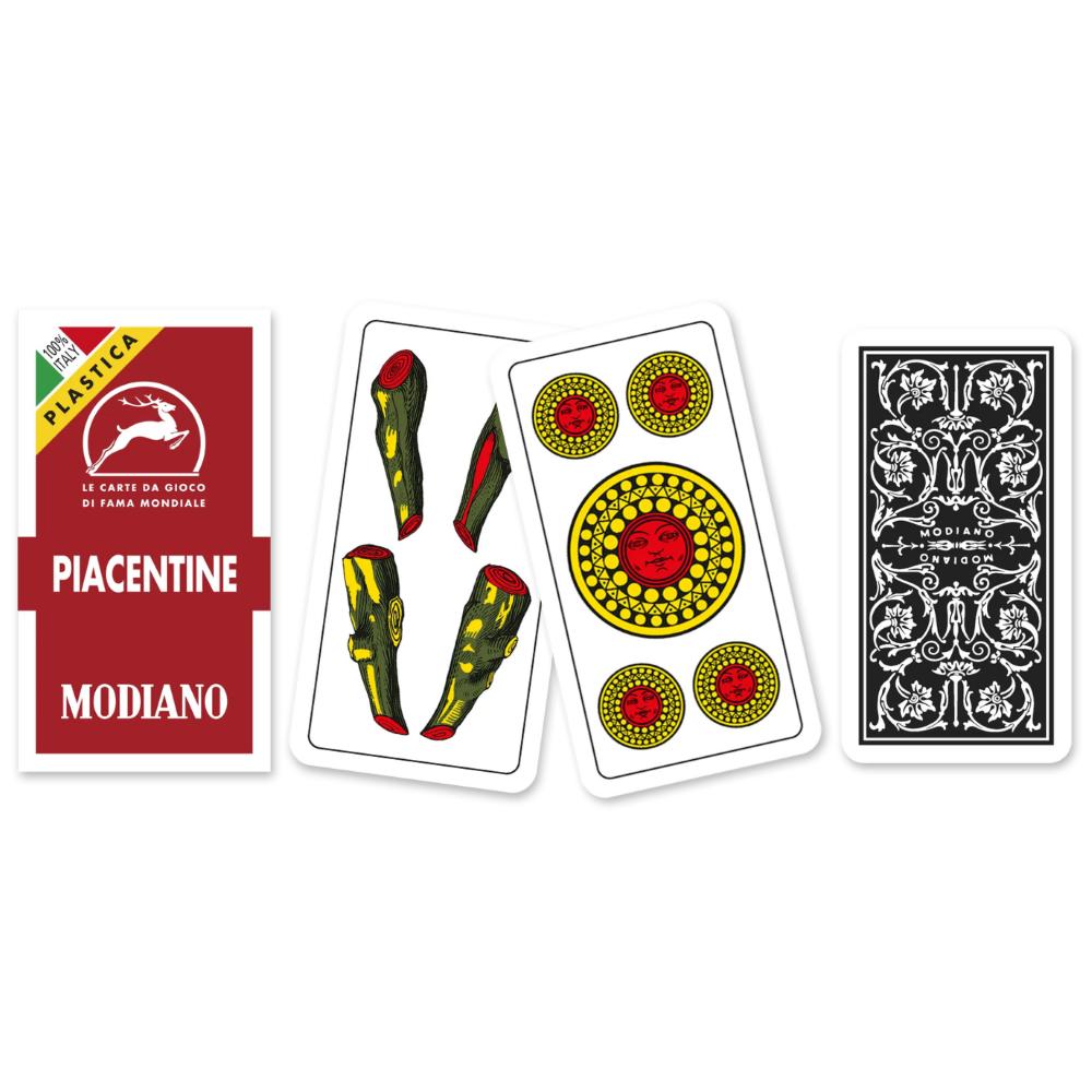 MODIANO CARTE DA GIOCO PIACENTINE 100% PLASTICA ROSSO …