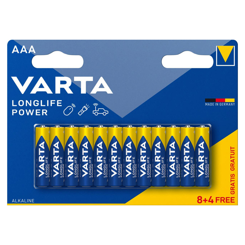 VARTA PILA LONGLIFE POWER MINISTILO AAA ALCALINA BL12