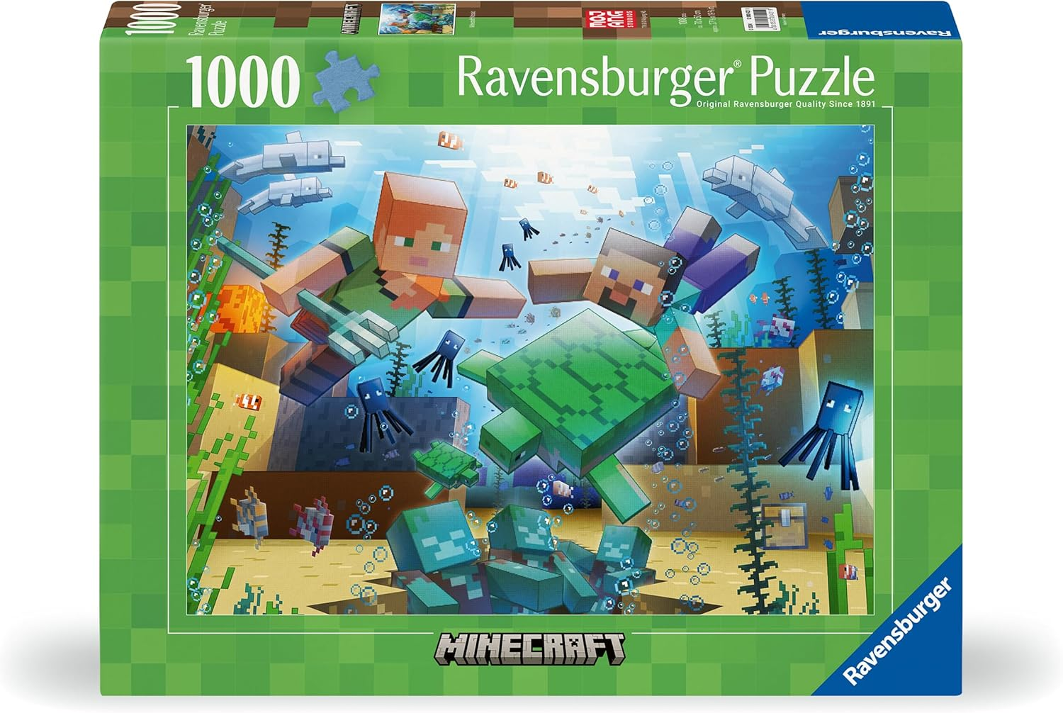 Ravensburger Puzzle 1000 PC Licensed - Minecraft Mosaic …