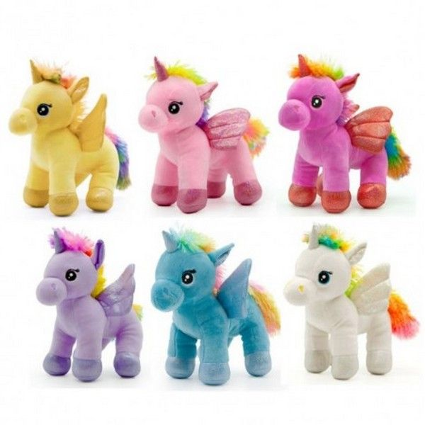 DE.CAR2 - UNICORNO RAINBOW 6 COL ASS 25CM …