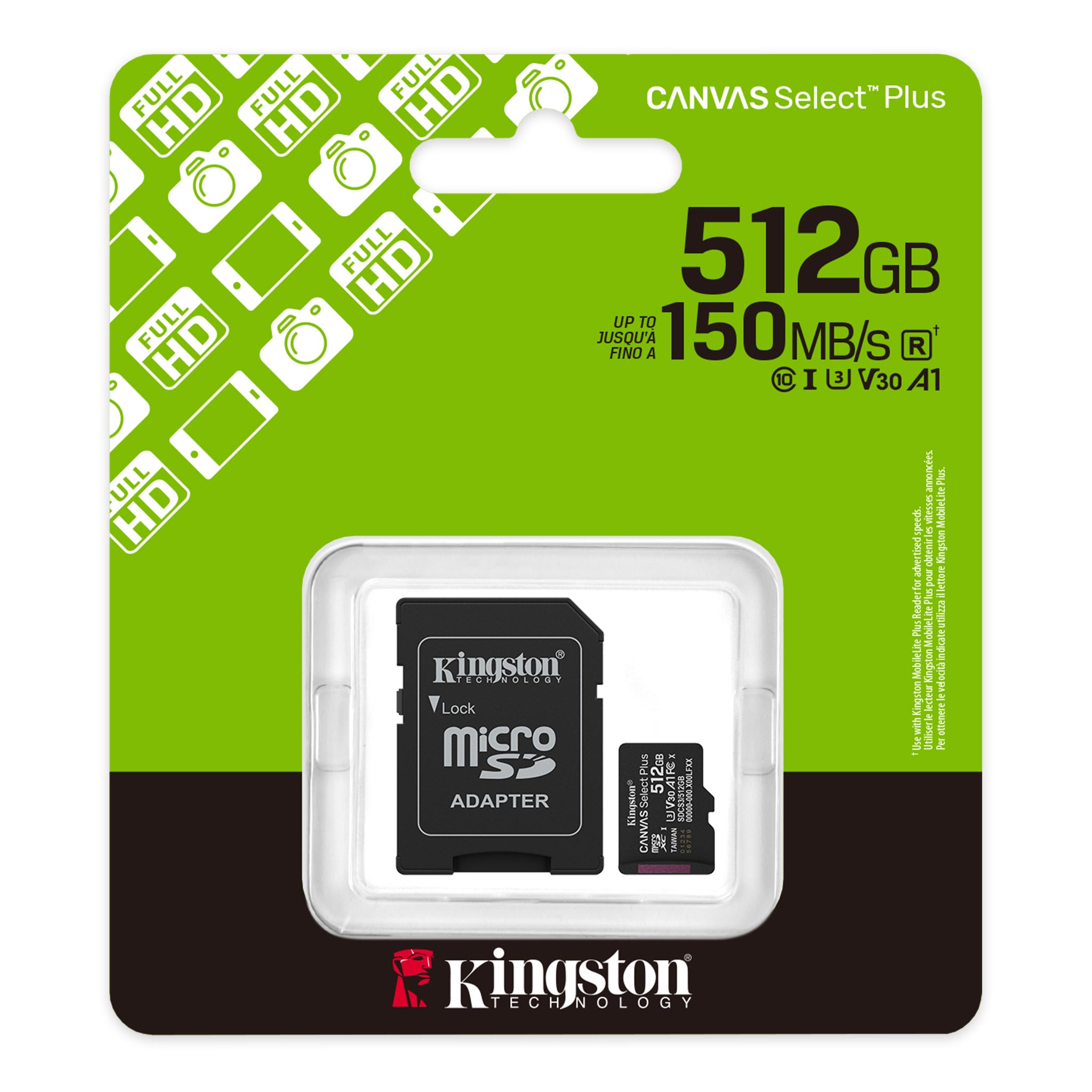 KINGSTON MEM. CARD SDCS3-MICRO 512GB CANVAS SELECT PLUS …