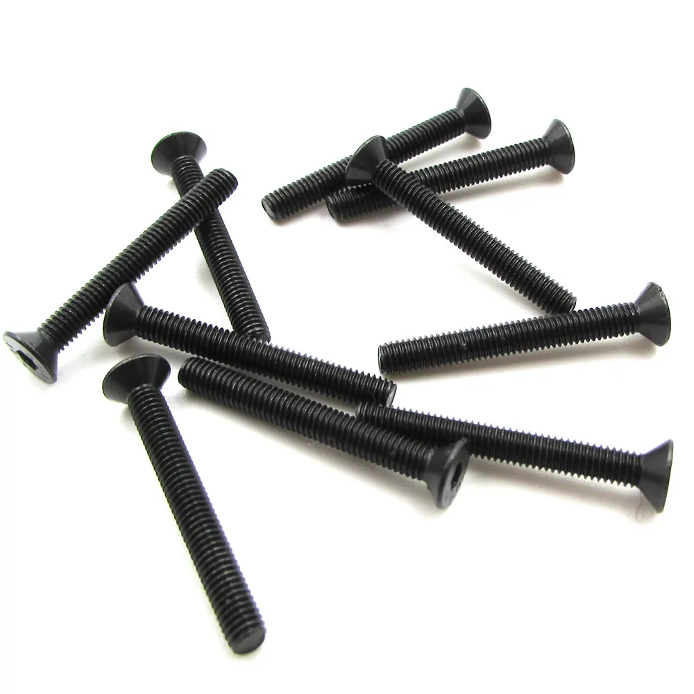 Viti M3x25 mm a Testa Piatta HEX, 10 Pezzi - Nero