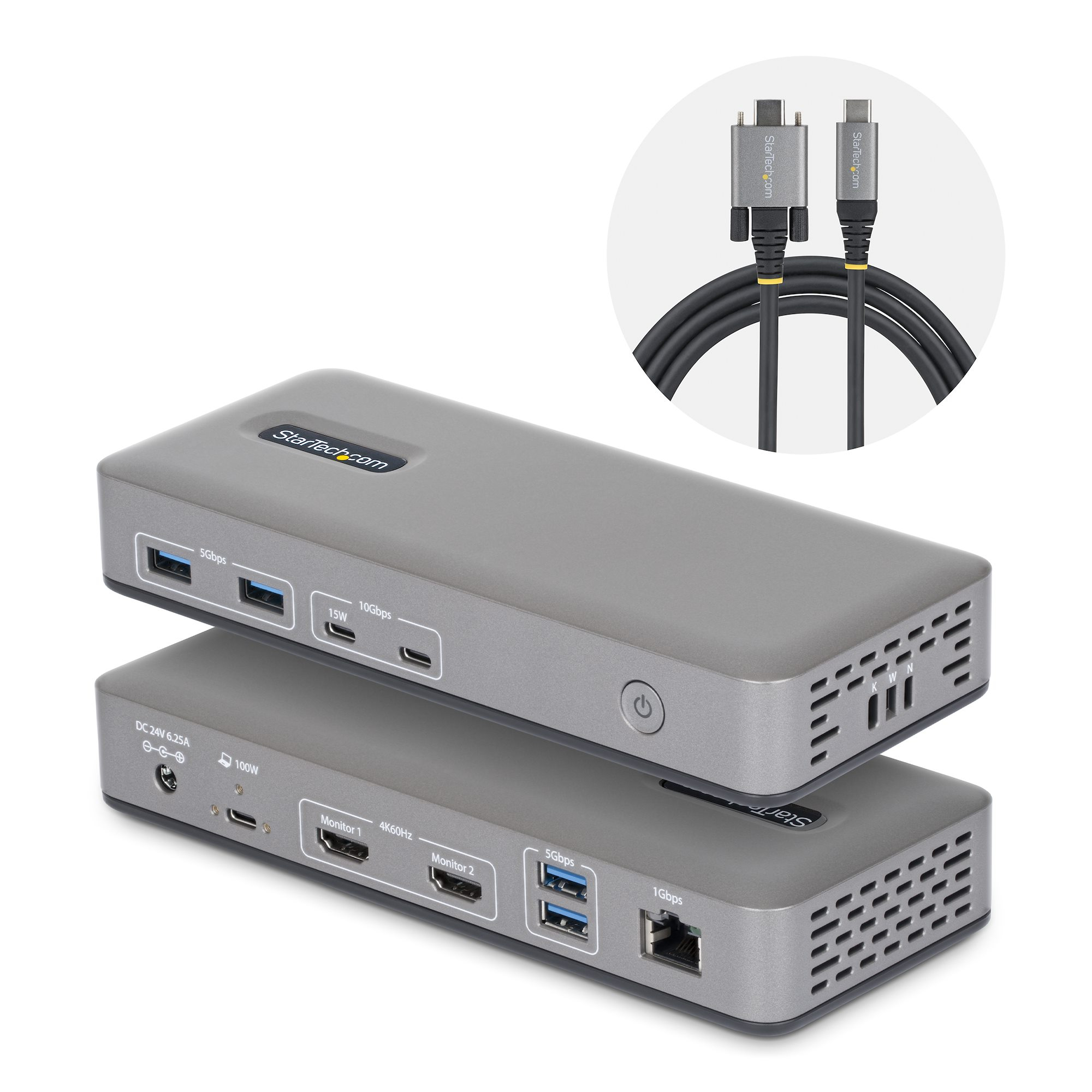 StarTech.com Docking Station USB-C Dual Monitor, HDMI 4K …