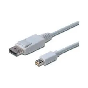 DIGITUS Cavo di collegamento DisplayPort - 1 m - Mini DisplayPort - DisplayPort - Bianco - Nichel - 1.1a
