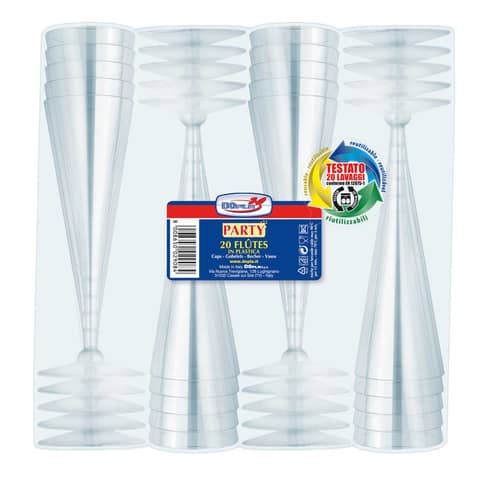 Bicchieri Flutes Diamant - riutilizzabili - trasparente - …