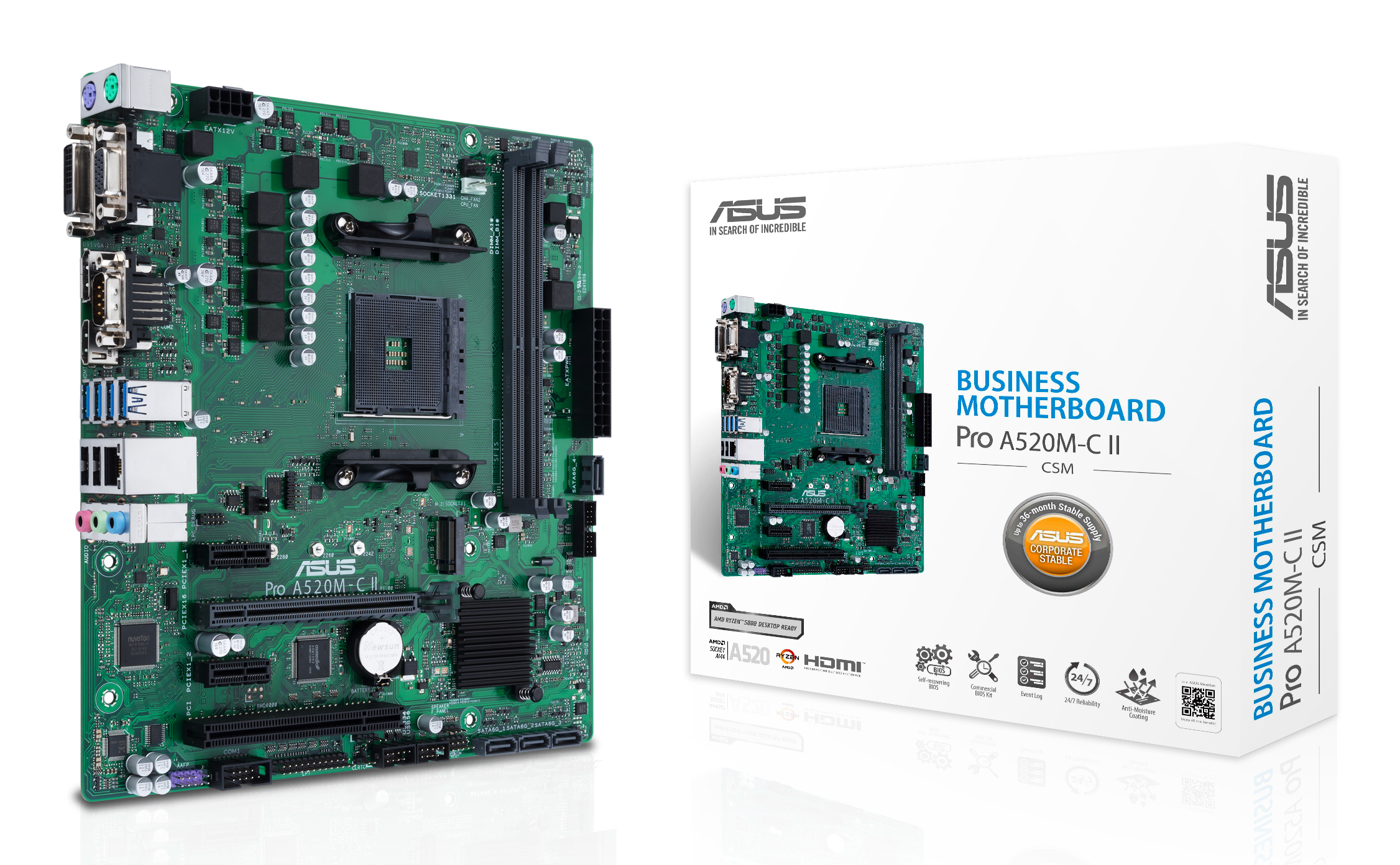 ASUS PRO A520M-C II/CSM AMD A520 Socket AM4 …