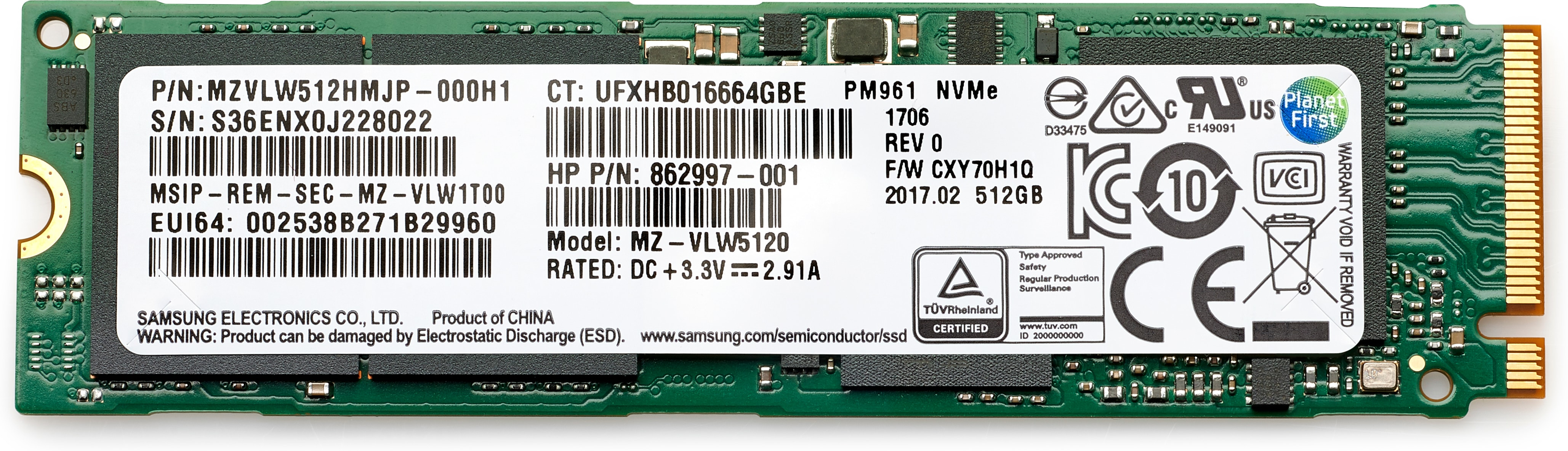 SSD TLC NVME PCIe-4x4 da 512GB