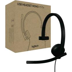 Logitech 981-001427 H570e Cuffie da ufficio cablate nere con cavo da 19 m