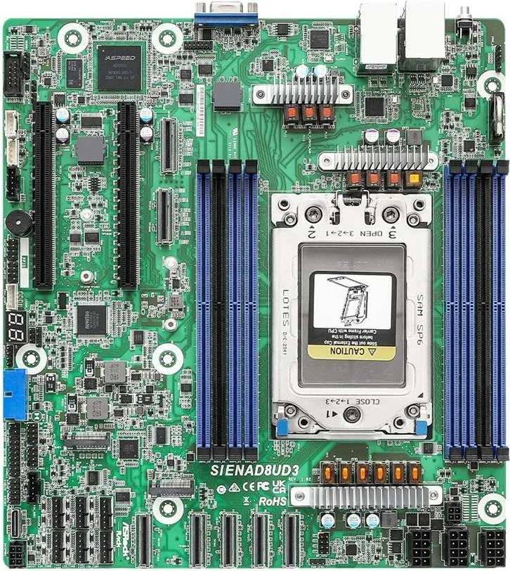ASRock SIENAD8UD3, 1xSKT, LGA 4844, AMD EPYC 8004, …