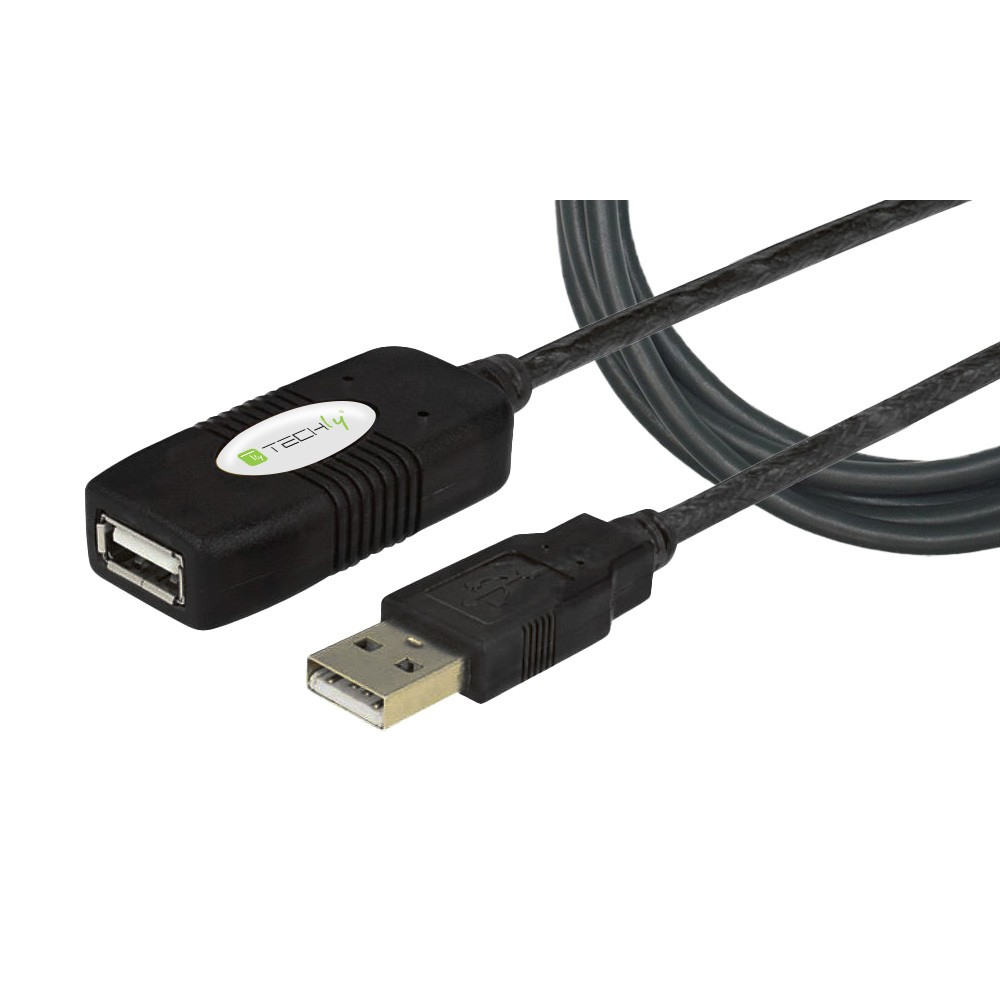 Techly IUSB-REP10TY Cavo di Estensione Attivo USB 2.0 …