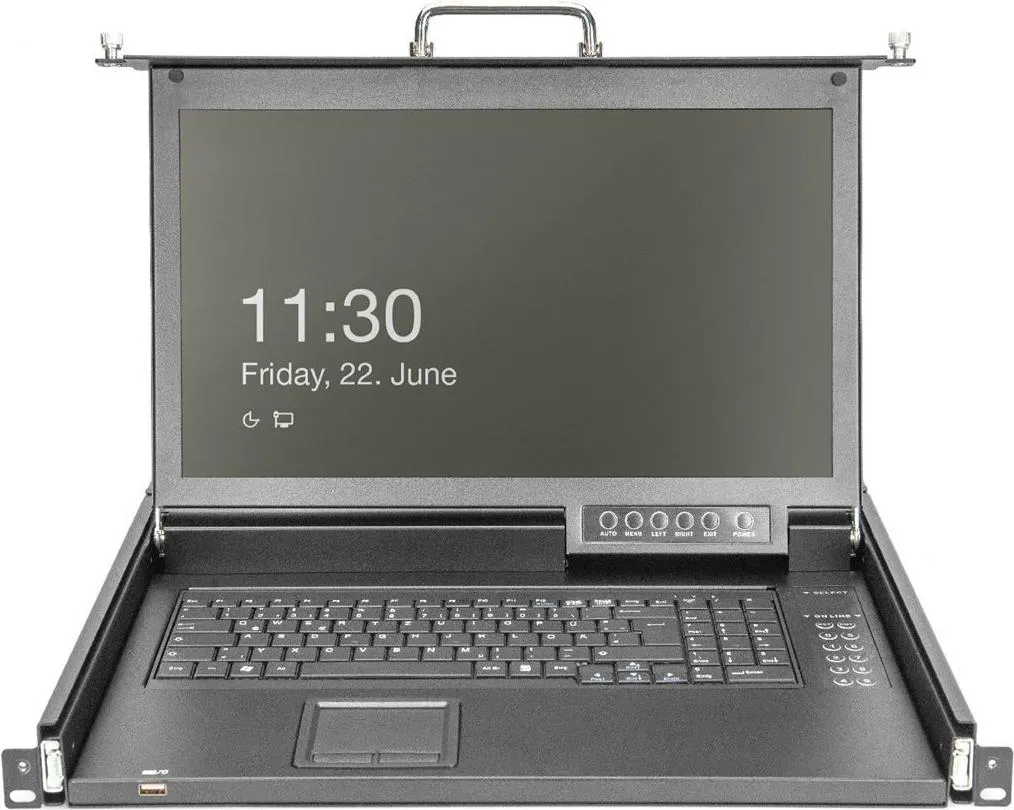 Console KVM modulare 17'' HD LCD TFT, 8 porte HDMI, touchpad, tastiera GE, nera