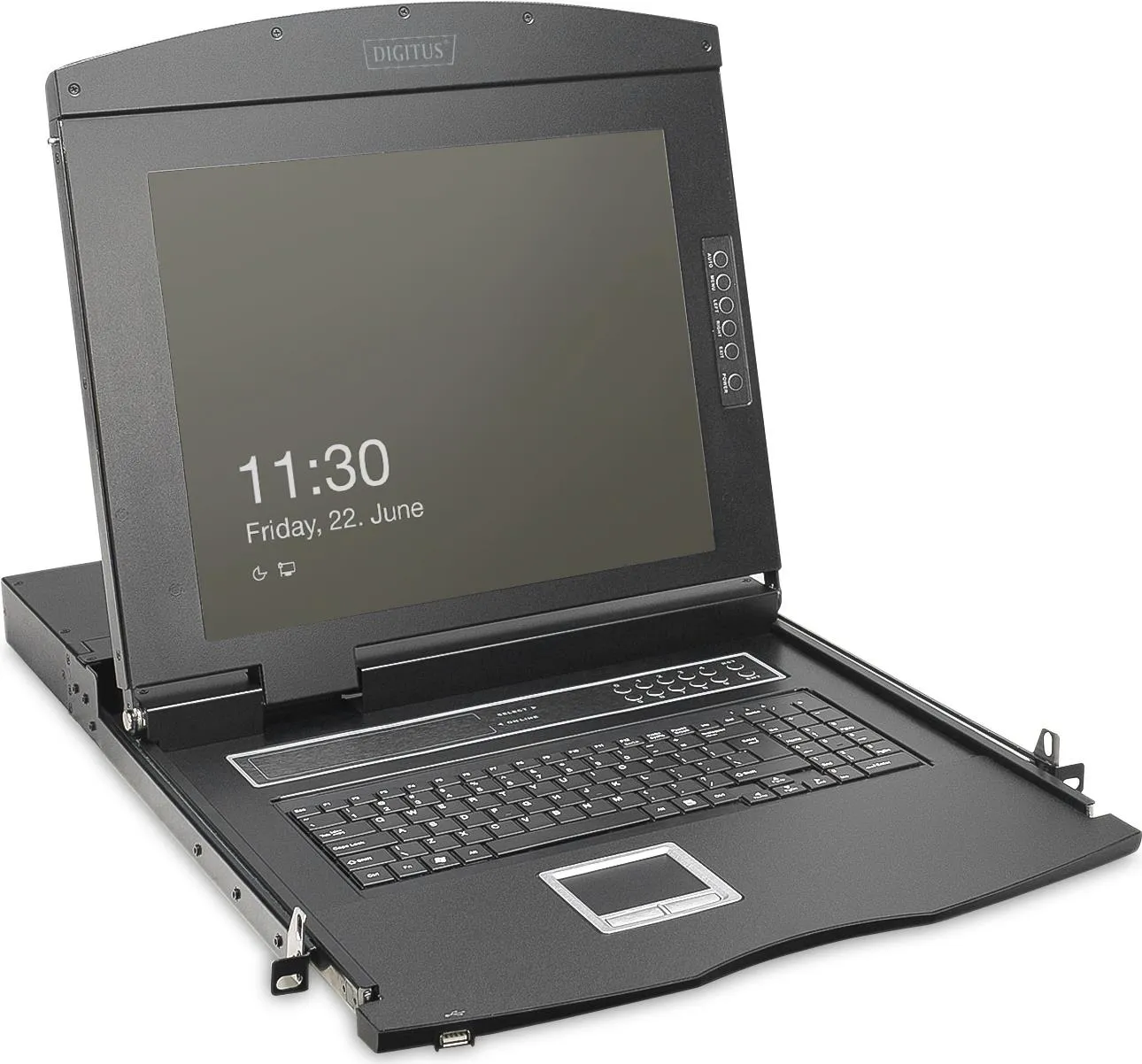 Console KVM modulare 19'' HD TFT, 16 porte VGA, touchpad, tastiera GE, nera