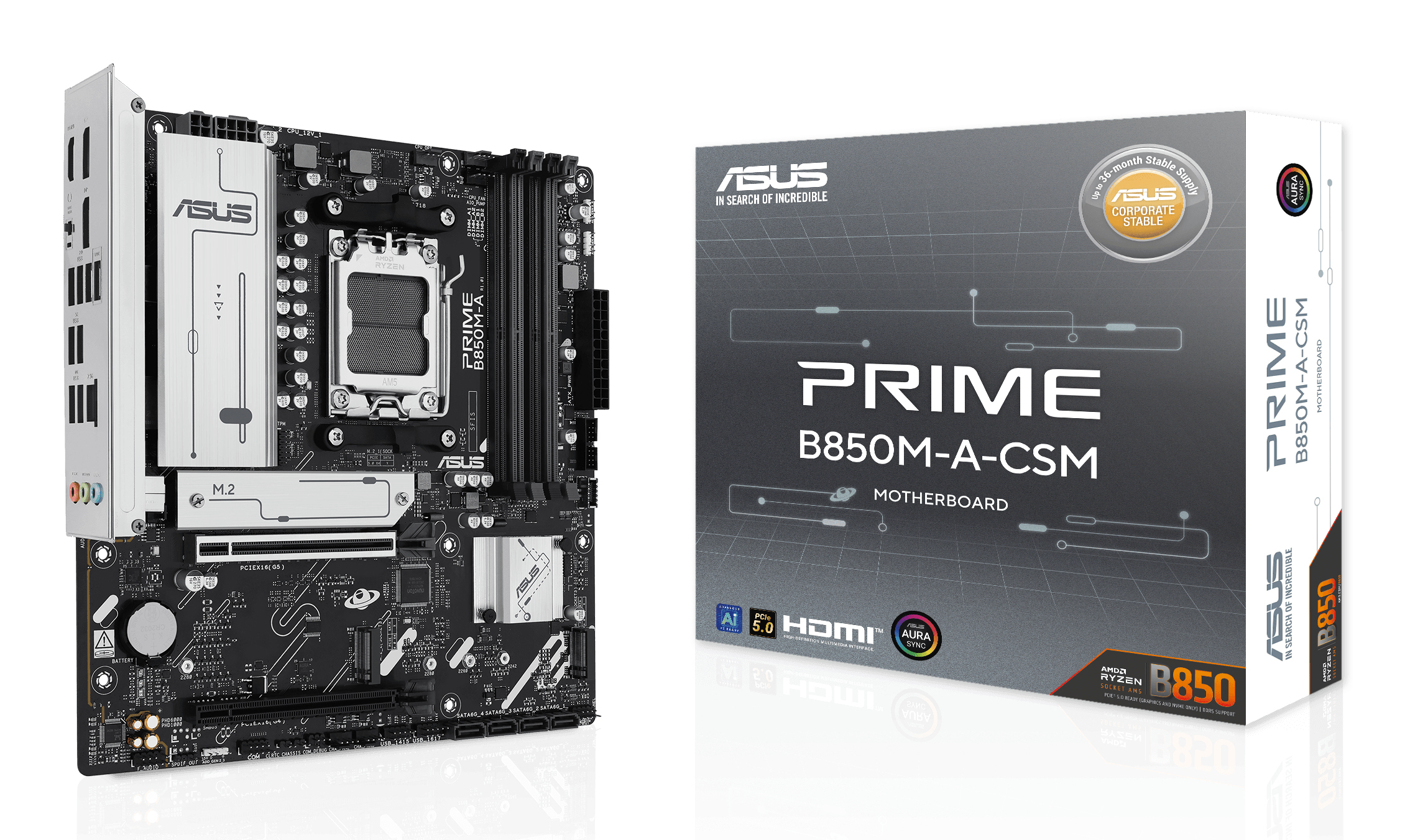 ASUS PRIME B850M-A-CSM AMD B850 Socket AM5 micro …