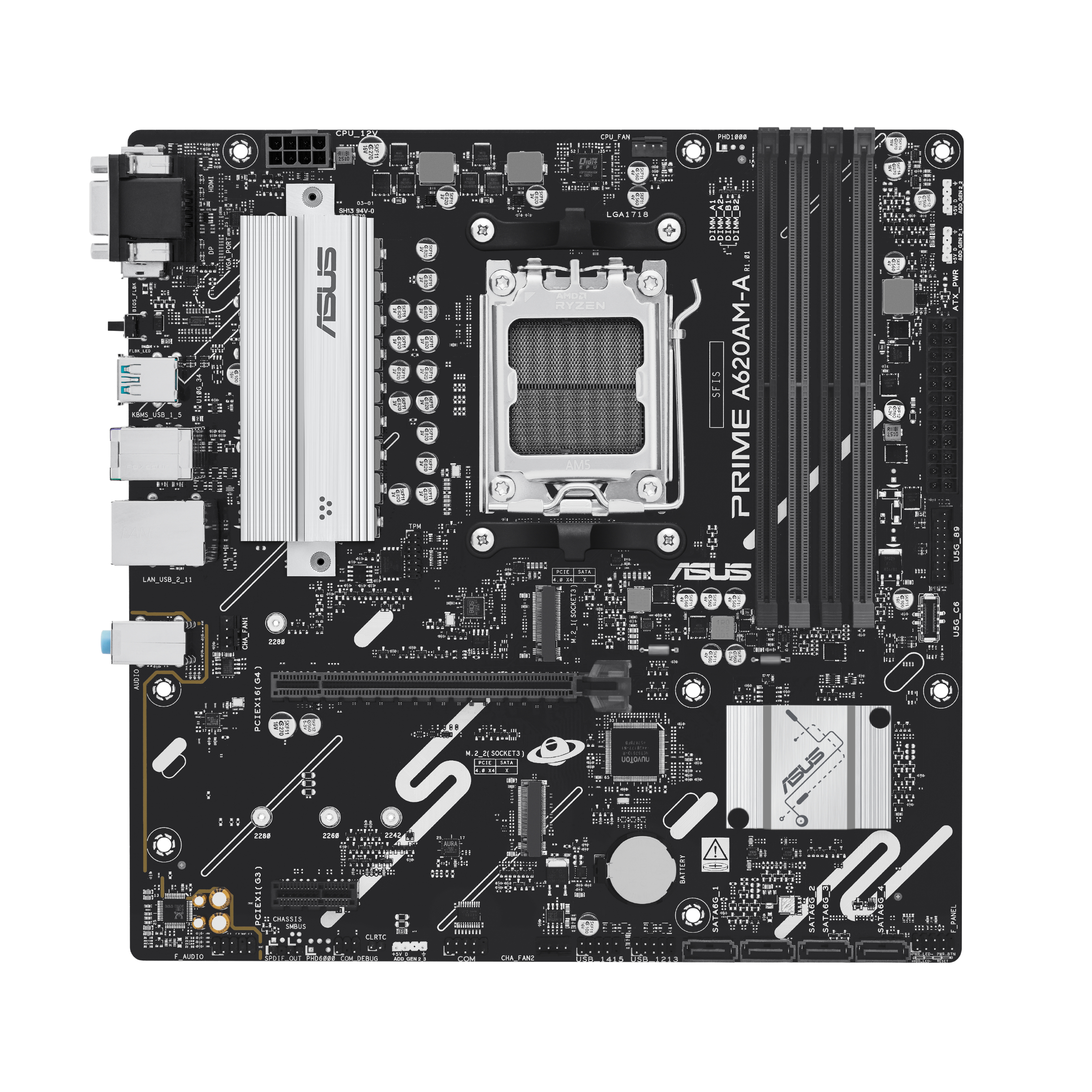 ASUS PRIME A620AM-A-CSM AMD A620A Socket AM5 micro …