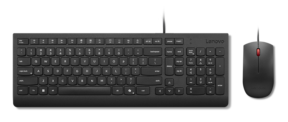 Lenovo Essential Wired Combo Black US Euro tastiera …