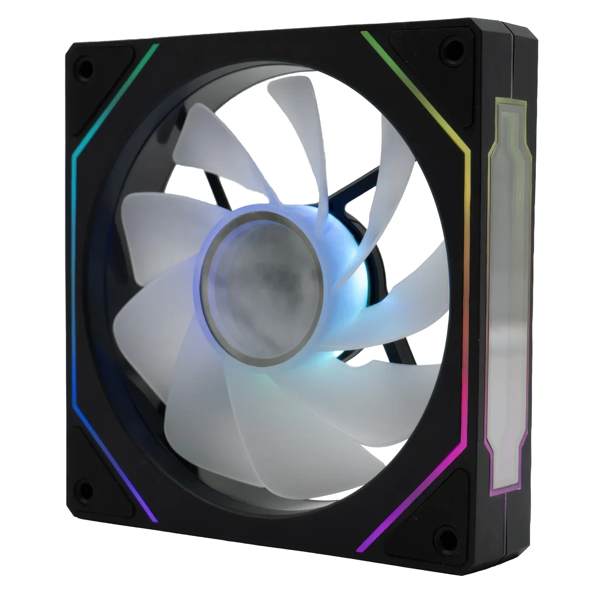 Nfortec Pulsar Fan Reverse- Ventola 120mm ARGB con Effetto Specchio Infinito, Cuscinetto Idraulico e PWM - Nero
