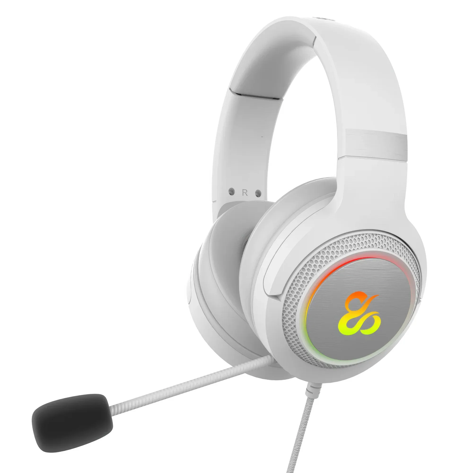 Newskill Sobek 7.1 V2 - Cuffie Gaming USB-A con Surround Virtuale 7.1, Driver 40mm, Microfono Omnidirezionale e RGB - Bianco