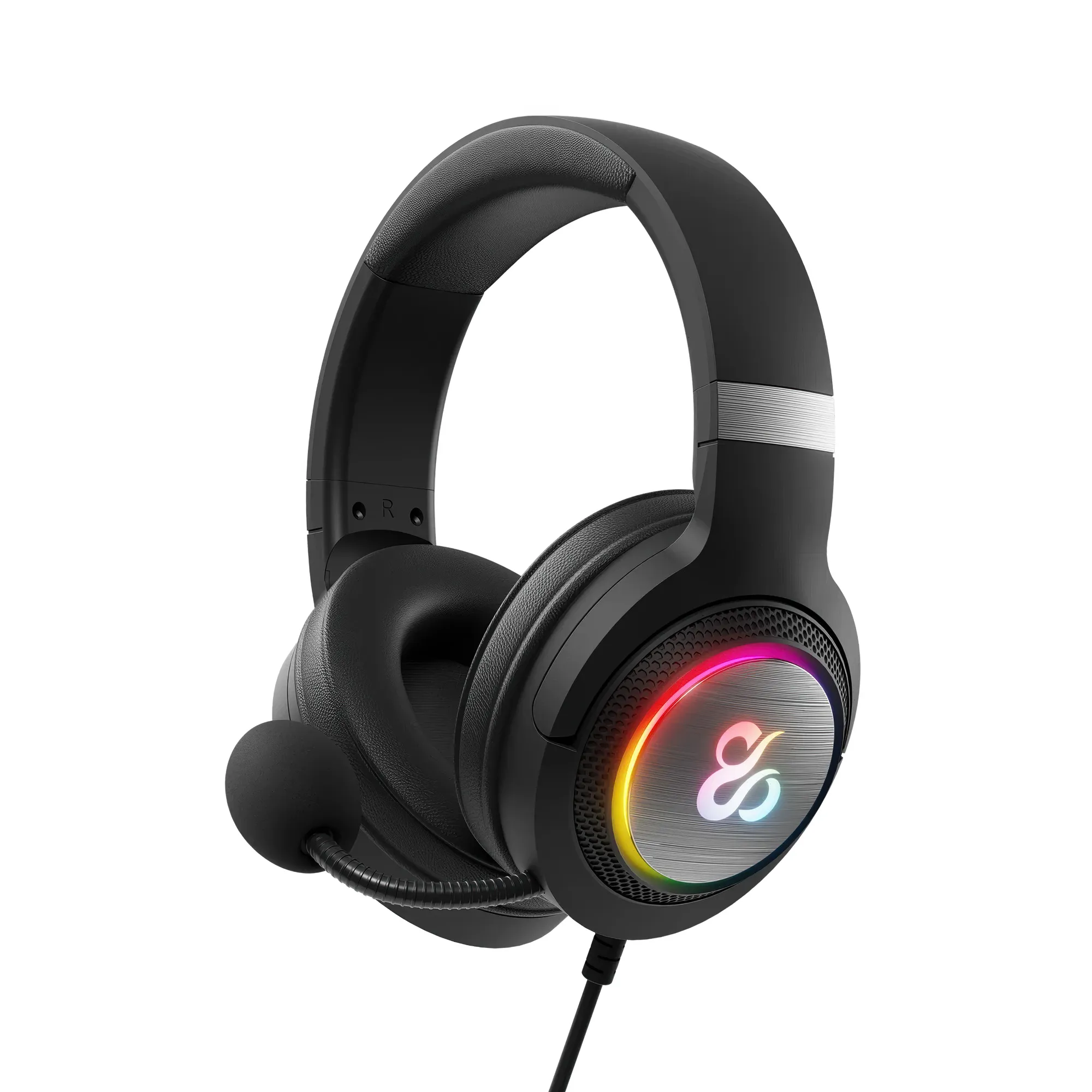 Newskill Sobek 7.1 V2 - Cuffie Gaming USB-A con Surround Virtuale 7.1, Driver 40mm, Microfono Omnidirezionale e RGB - Nero
