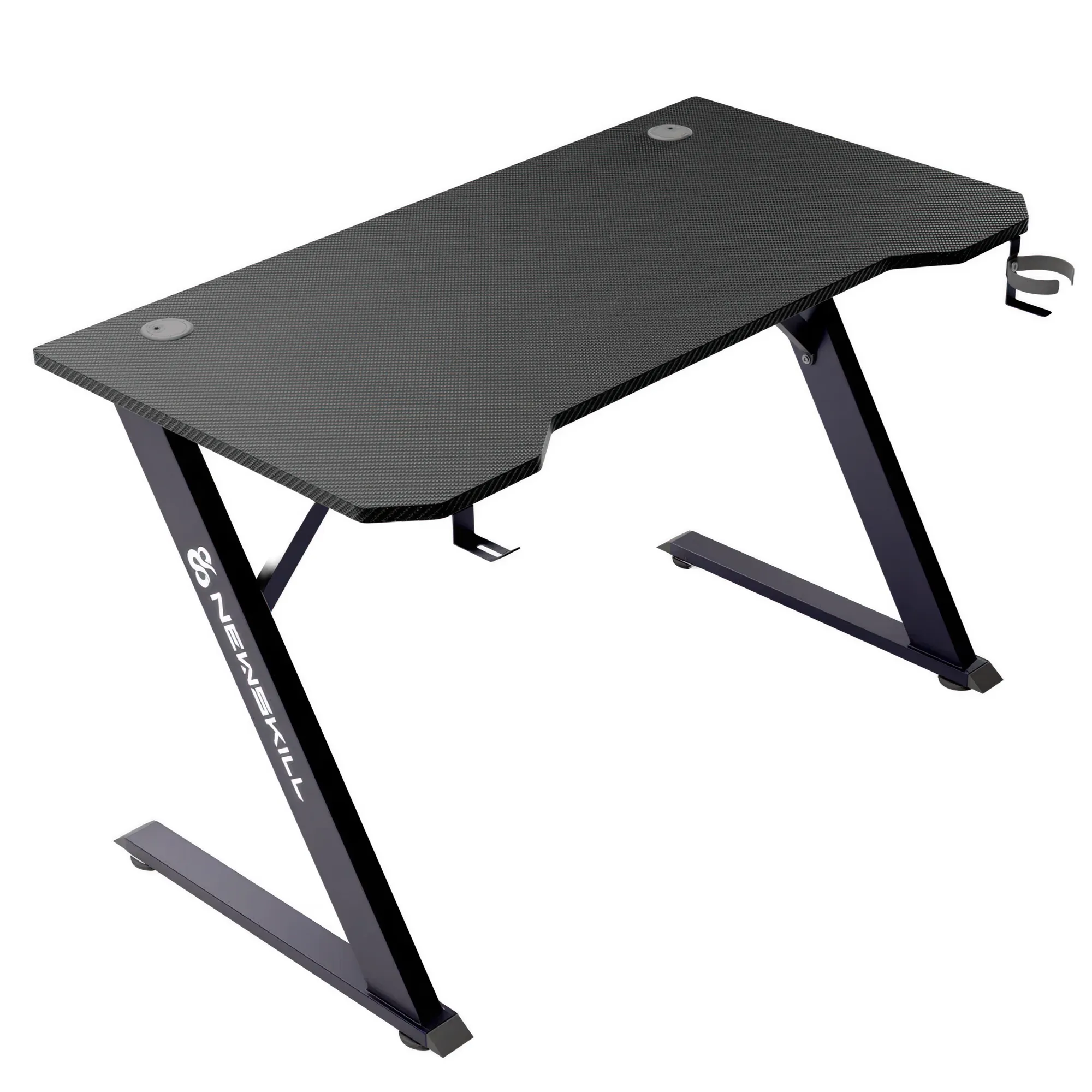 Newskill Belenor - Nero Tavolo da Gaming 120x60cm con Piano MDF Effetto Carbonio, Struttura Metallica a Z e Portata 200kg