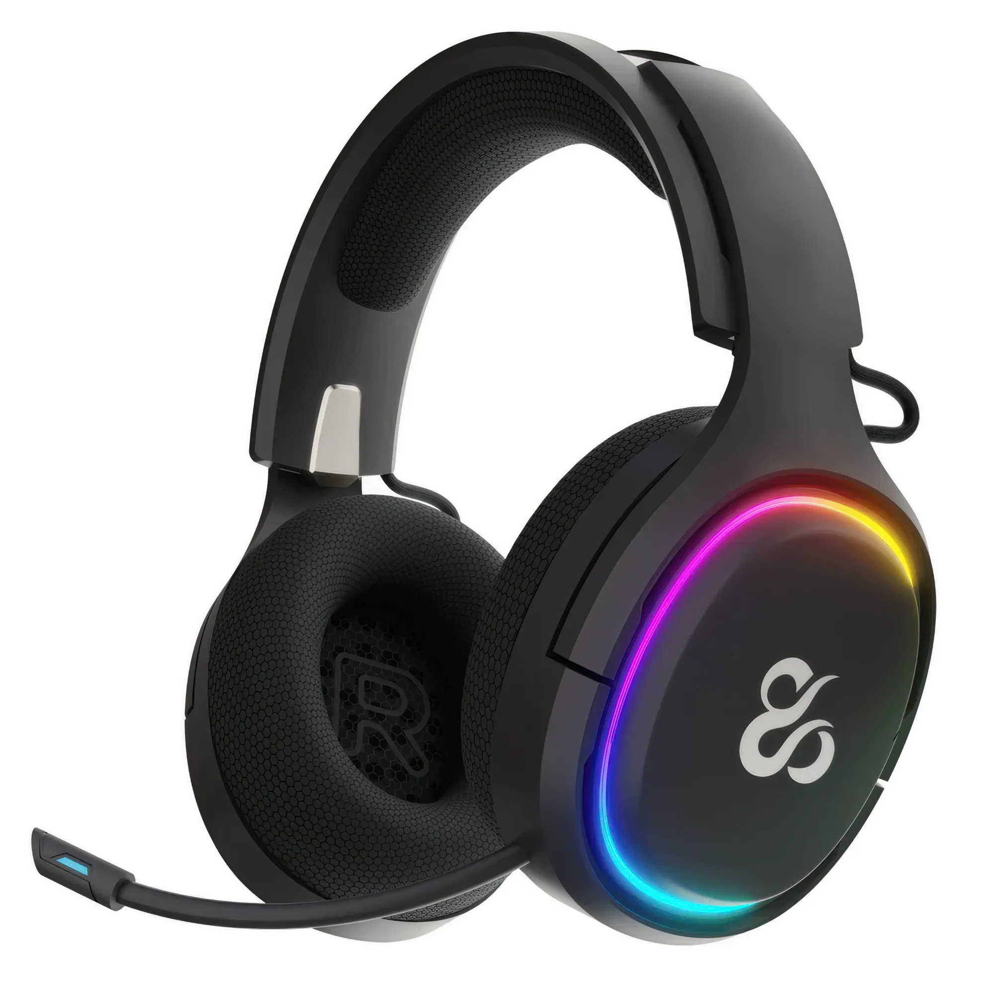 Newskill Aton V2 - Cuffie Gaming Wireless con Tripla Connettività 2.4GHz/Bluetooth 5.0/USB-C, Driver 50mm e RGB - Nero