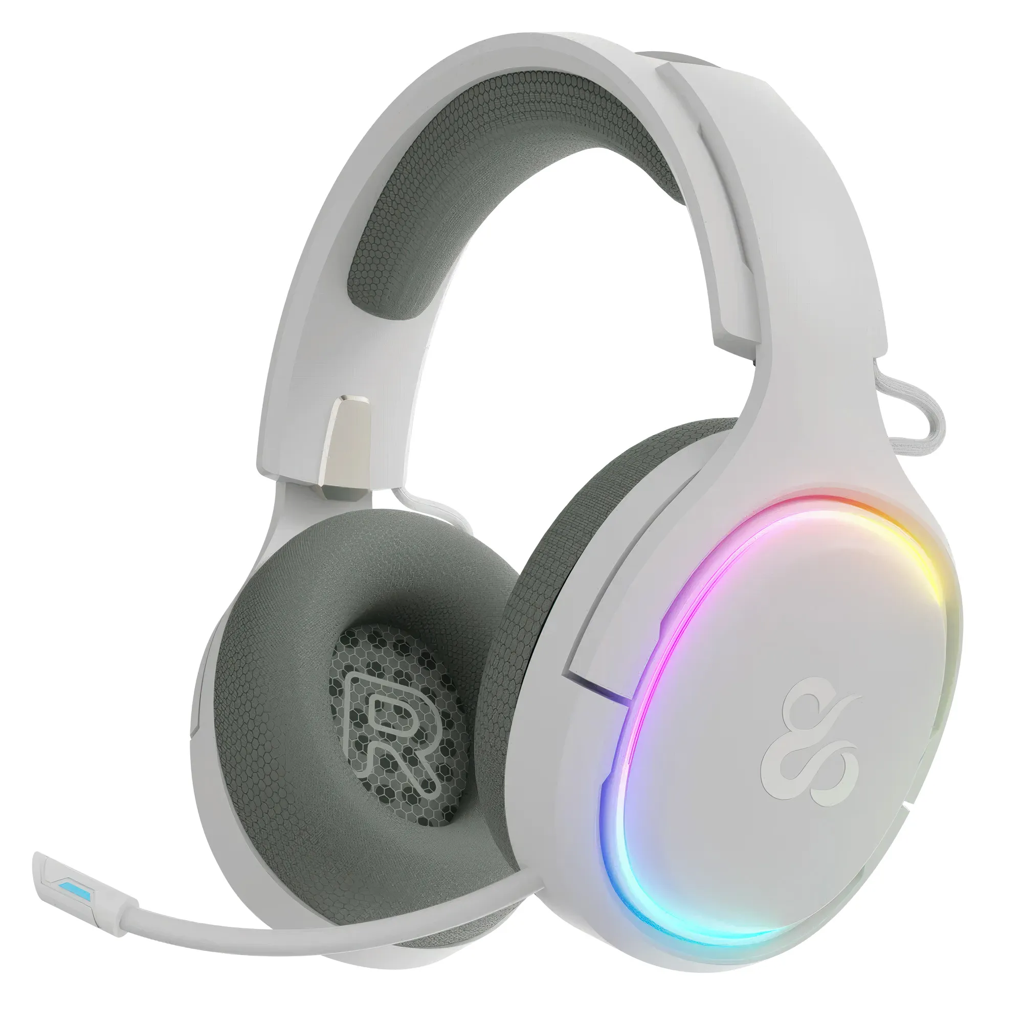 Newskill Aton V2 - Cuffie Gaming Wireless con Tripla Connettività 2.4GHz/Bluetooth 5.0/USB-C, Driver 50mm e RGB - Bianco