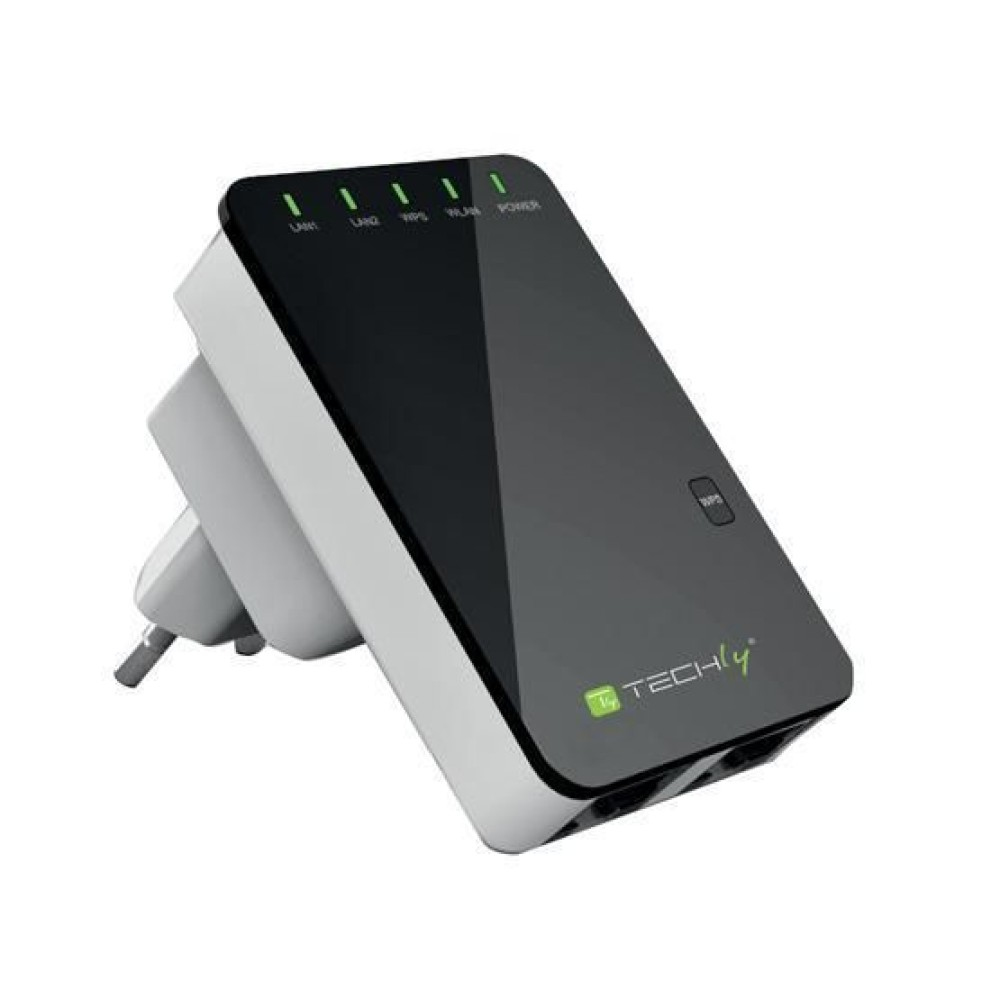 Techly I-WL-REPEATER2 Ripetitore/Router N300 da inserire nella presa