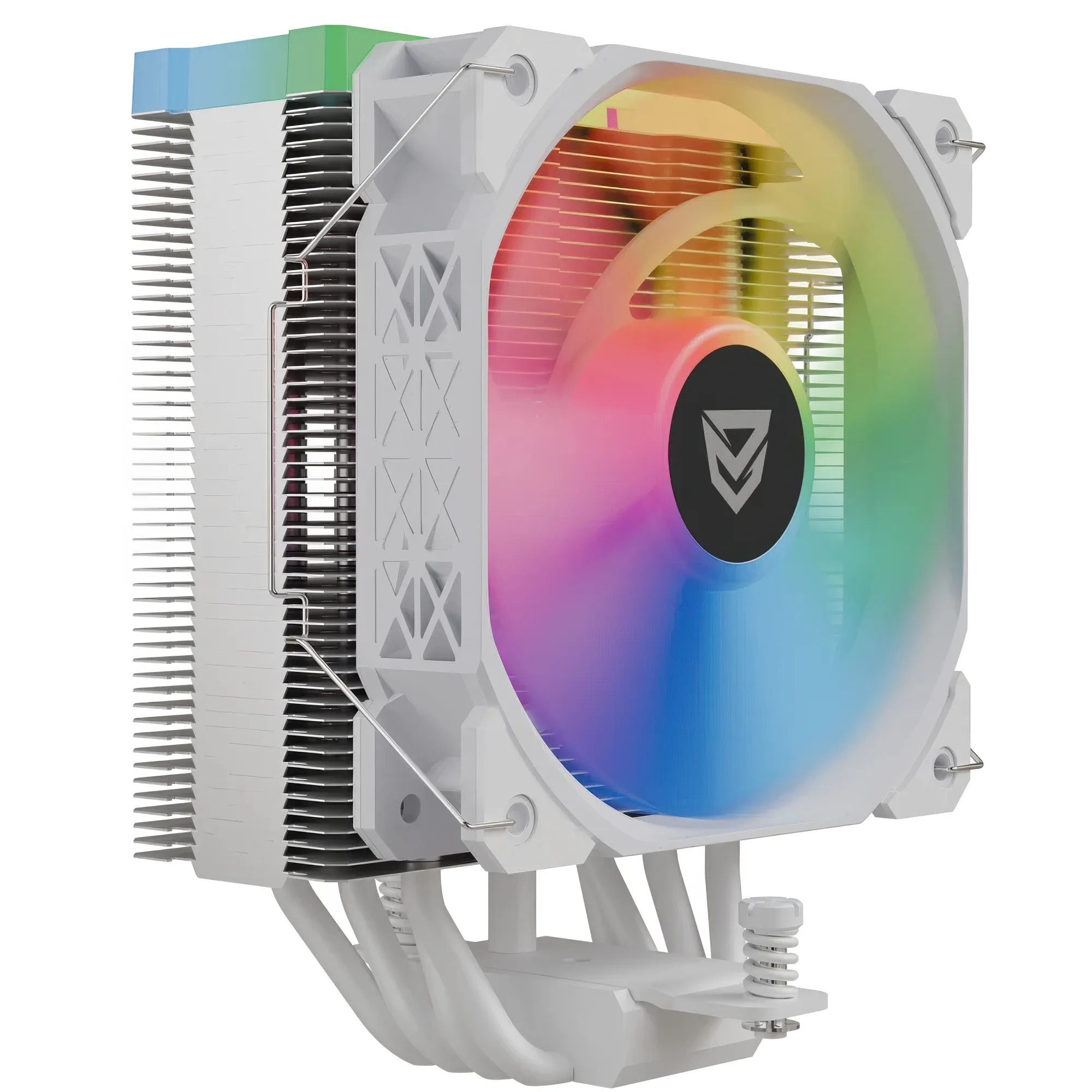 Nfortec Centaurus X2 - Dissipatore ad Aria per CPU con 4 Heatpipe, Ventola 120mm A-RGB e PWM - Bianco