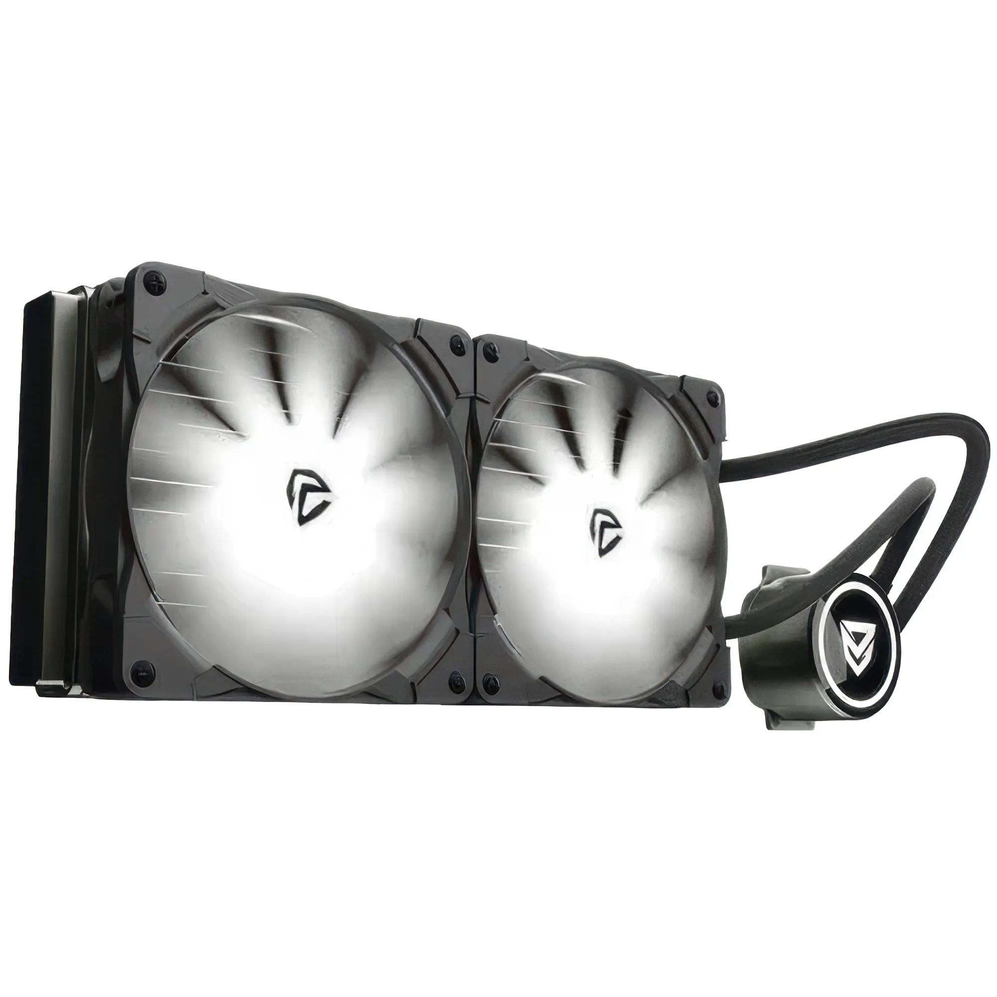 Nfortec Hydrus V2 240 - Bianco Sistema di Raffreddamento a Liquido AIO con Radiatore 240mm, 2 Ventole 120mm PWM e Pompa con LED Bianco
