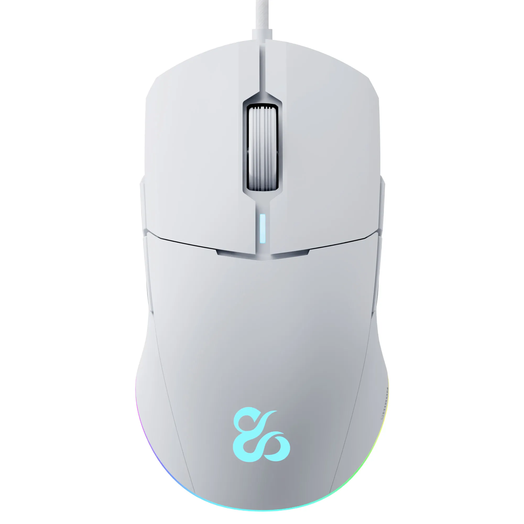Newskill Chiron - Mouse Gaming con Filo Ambidestro con Sensore Pixart PAW3333 8.000 DPI, Switch Huano e RGB - Bianco