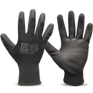 Guanti Lavoro Tg. L 1 Paio in Poliuretano RMOVE - <ul> <li>Resistenza all'abrasione: il rivestimento in PU offre un'eccellente resistenza all'abrasione e una lunga durata.</li> <li>Protezione meccanica: il tessuto in poliestere rivestito in poliuretano protegge le mani da urti e sfregamenti.</li> <li>Presa sicura: la superficie testurizzata dei guanti garantisce una presa salda e sicura su oggetti e attrezzi.</li> <li>Traspirabilit&agrave;: il materiale traspirante mantiene le mani f
