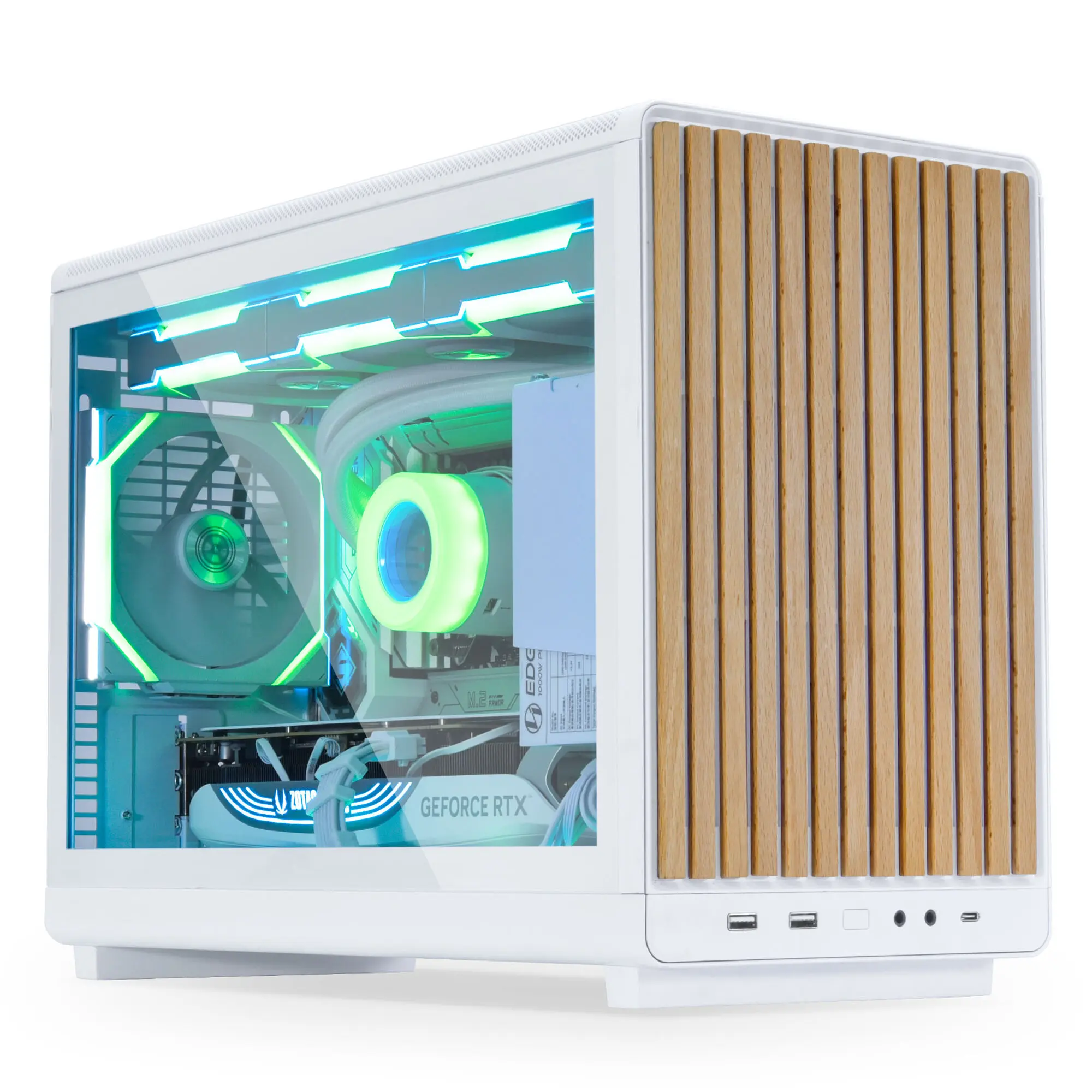 Lian Li x DAN Cases A3-mATX Wood Edition - Case Micro-ATX SFF 26L Vetro Temperato, Faggio Bianco