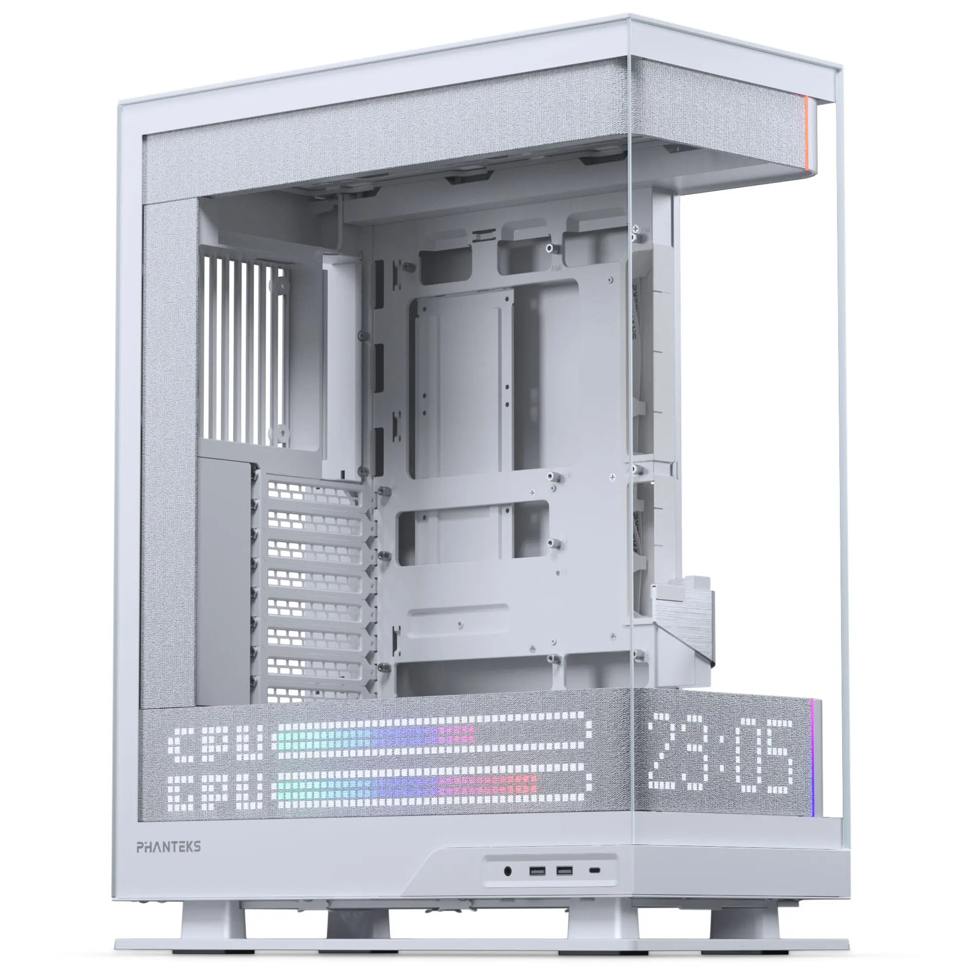 Phanteks Evolv X2 Matrix E-ATX Midi-Tower - Vetro Temperato, Matrix LED - Bianco