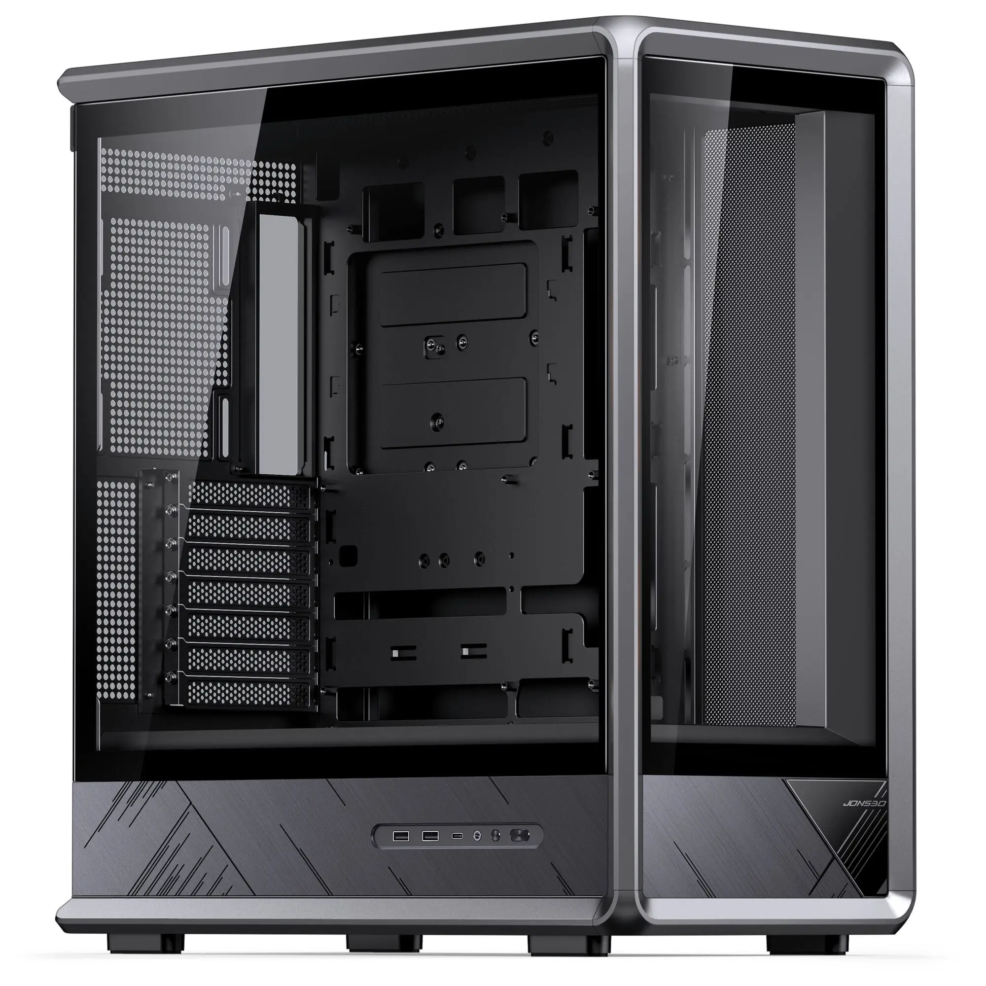 Jonsbo D401 ATX, Vetro Temperato - Nero