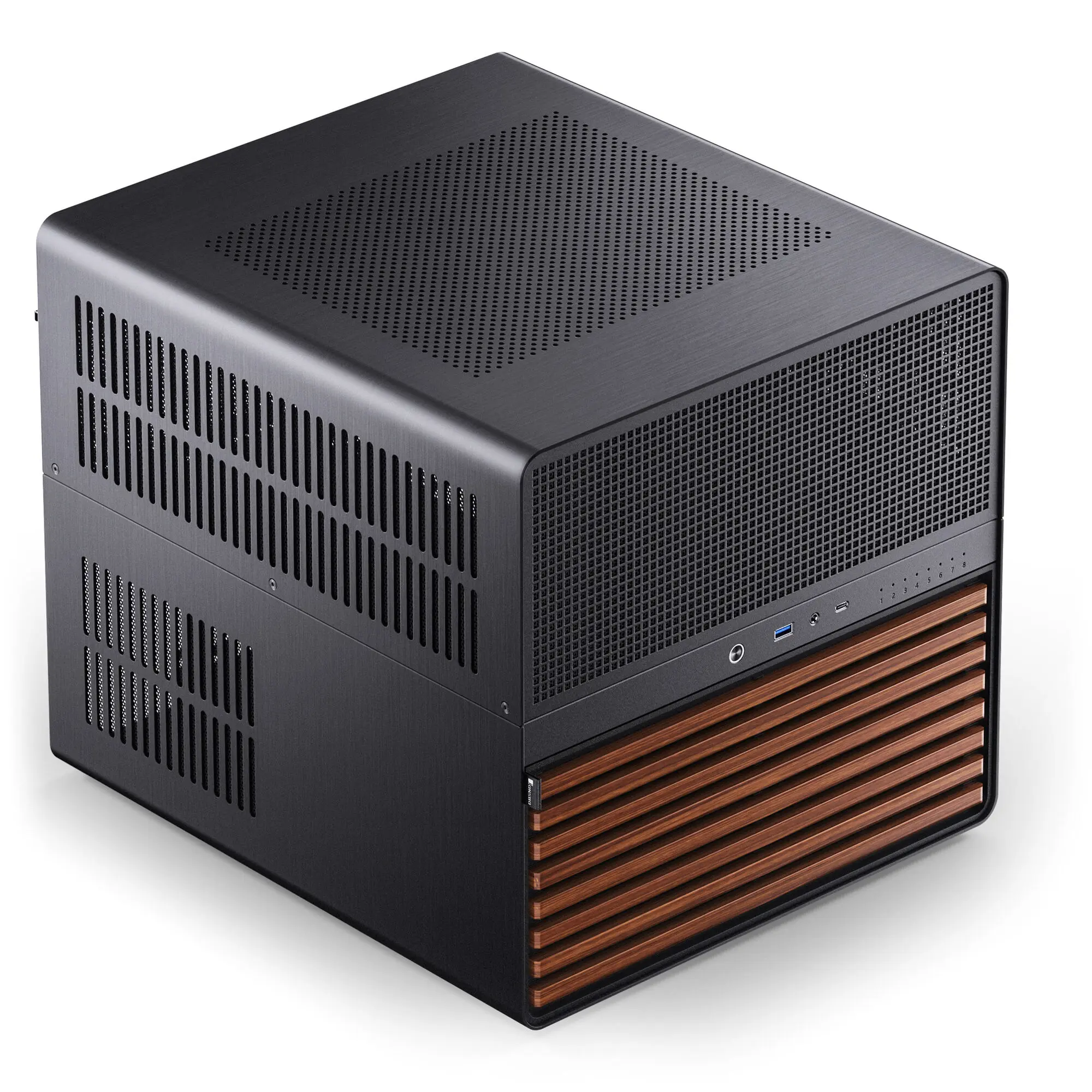 Jonsbo N5 - Case NAS E-ATX con Frontale in Legno e 16 Alloggiamenti - Nero