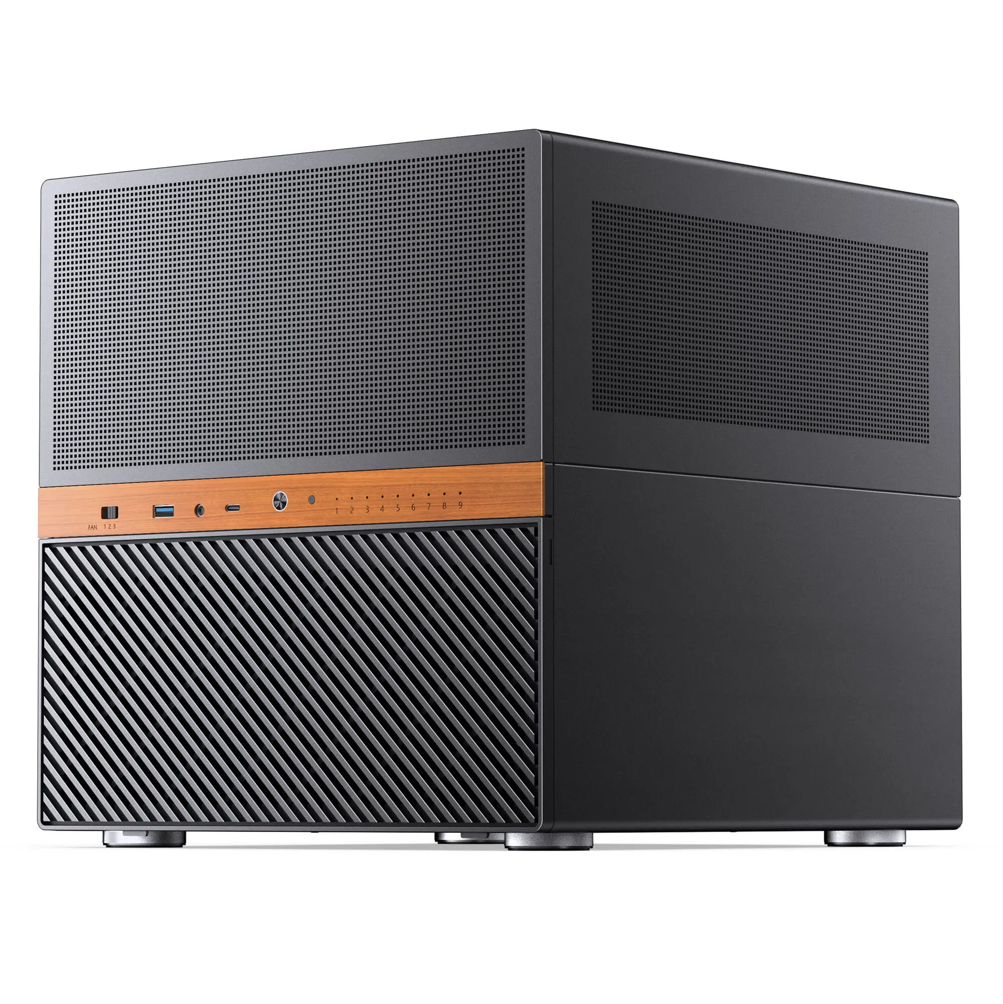 Jonsbo N6 - Case NAS Cube mATX, Acciaio/Mesh - Nero