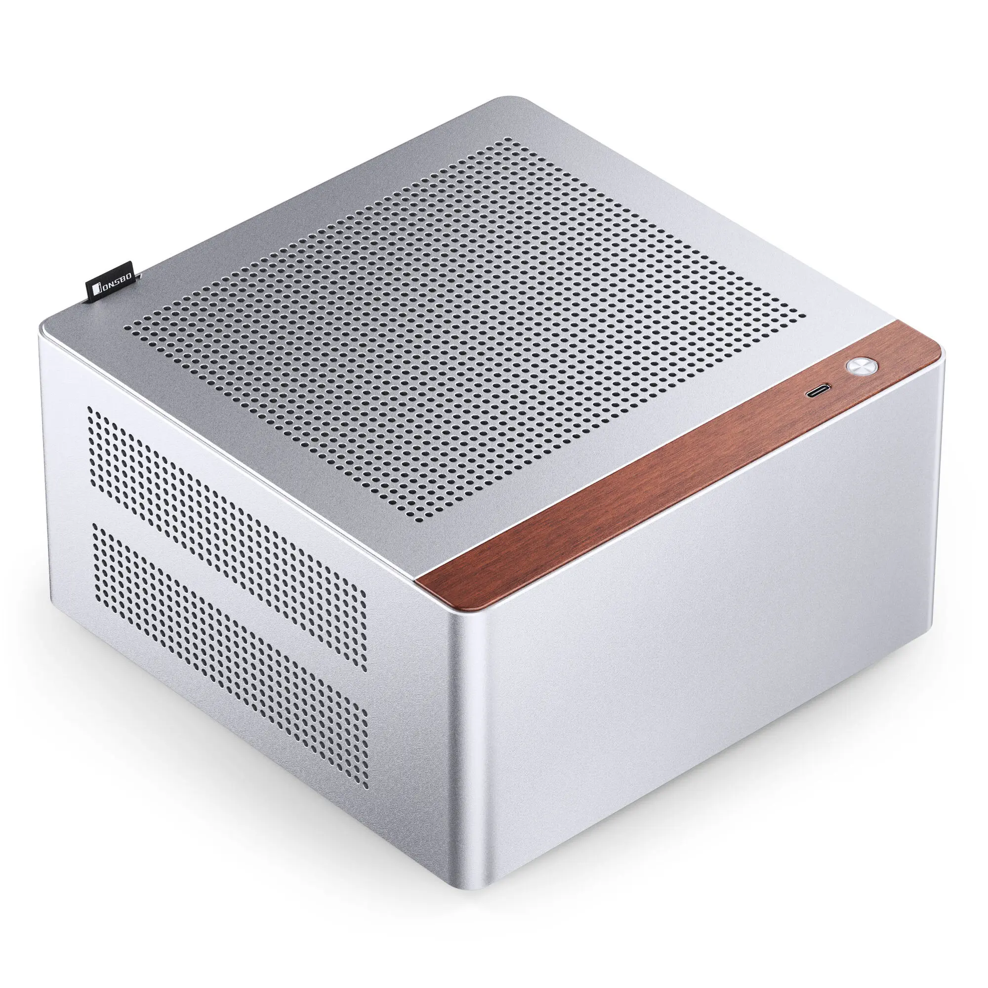 Jonsbo NV10 - Case Mini-ITX con Cavo Riser PCIe 4.0 - Argento