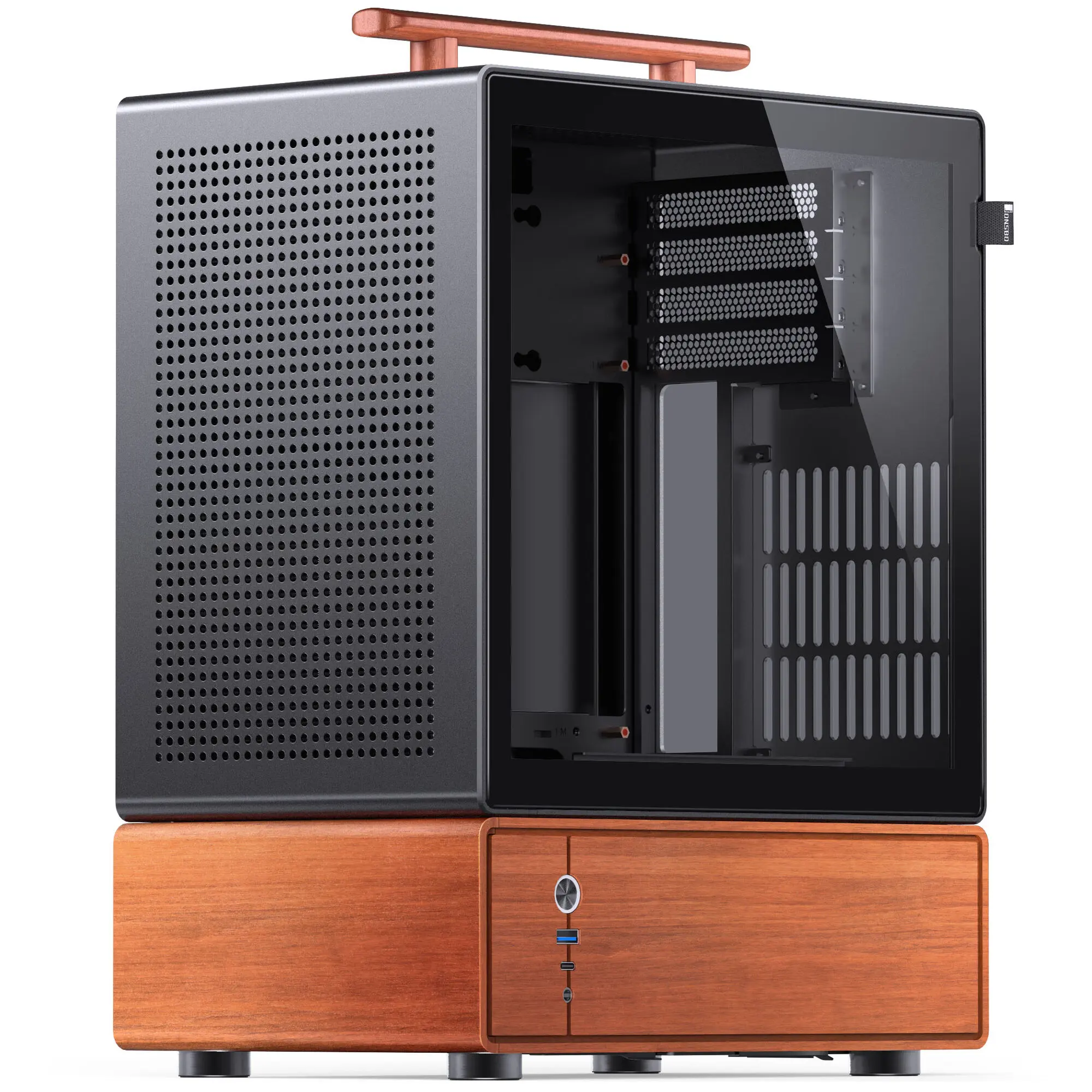 Jonsbo T7 - Case mATX Vetro Temperato con Maniglia di Trasporto, Nero