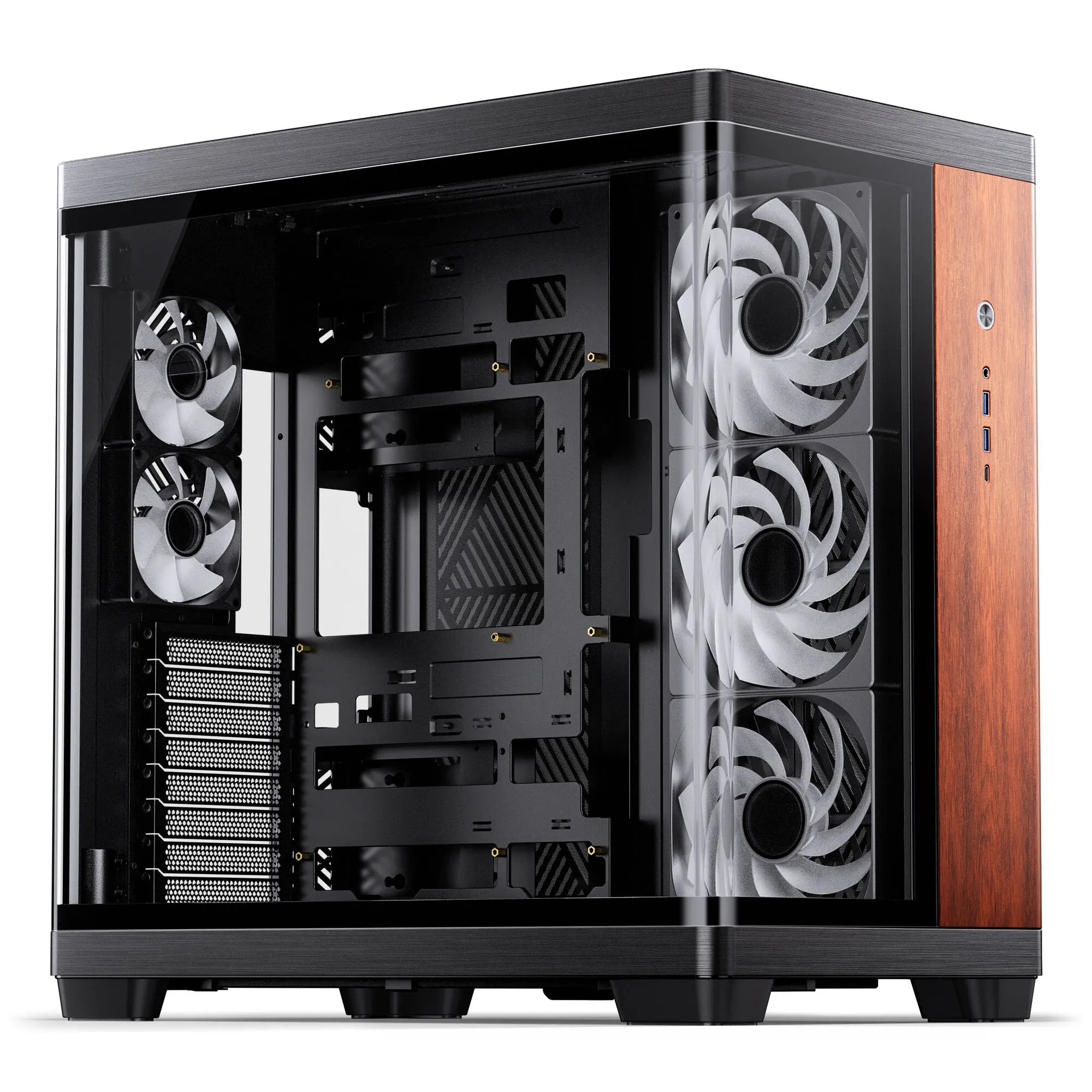 Jonsbo TK-4 Wood - Case Mid-Tower ATX con Frontale in Legno e Vetro Temperato - Nero