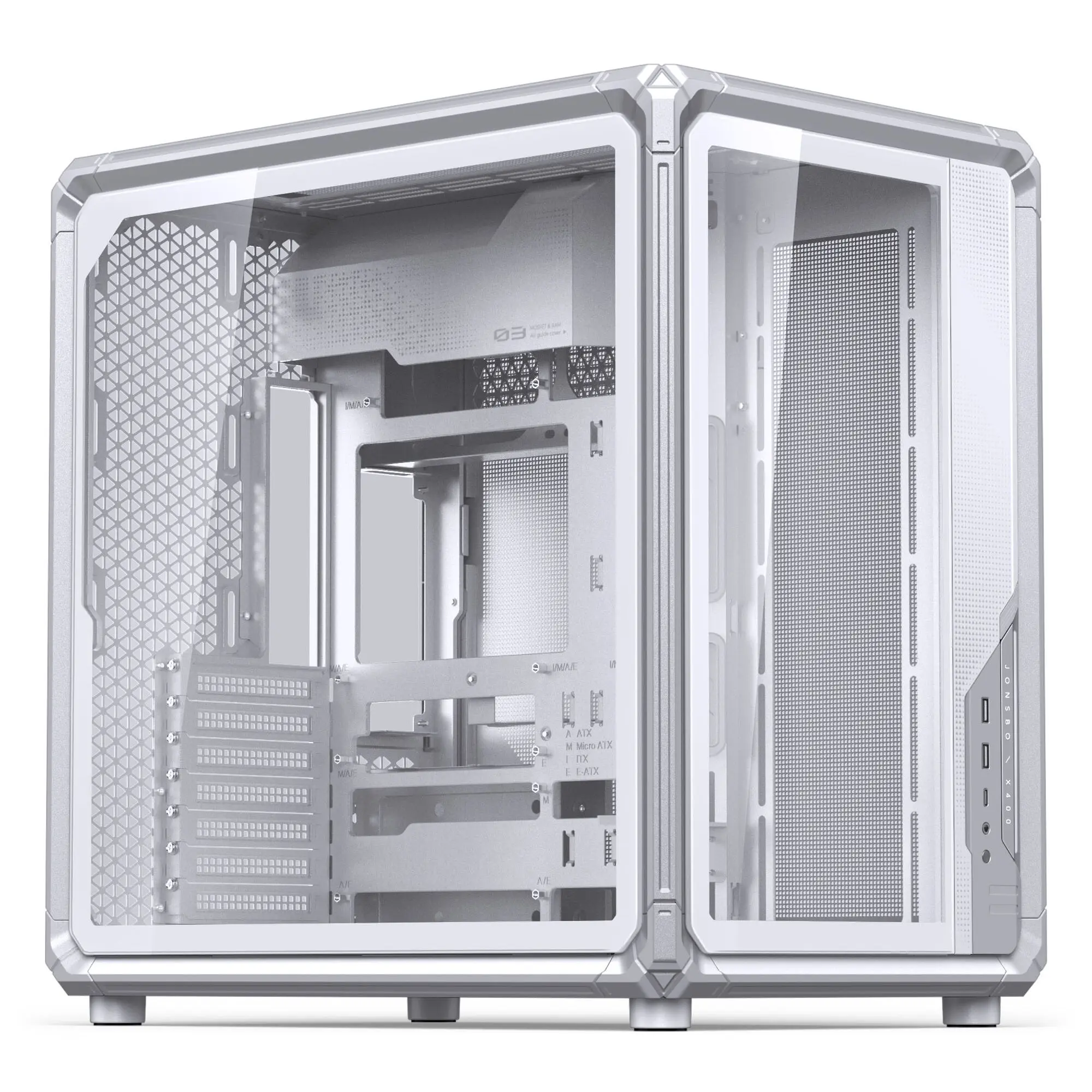 Jonsbo X400 - Case Midi-Tower ATX Vetro Temperato con Back-Connect - Bianco