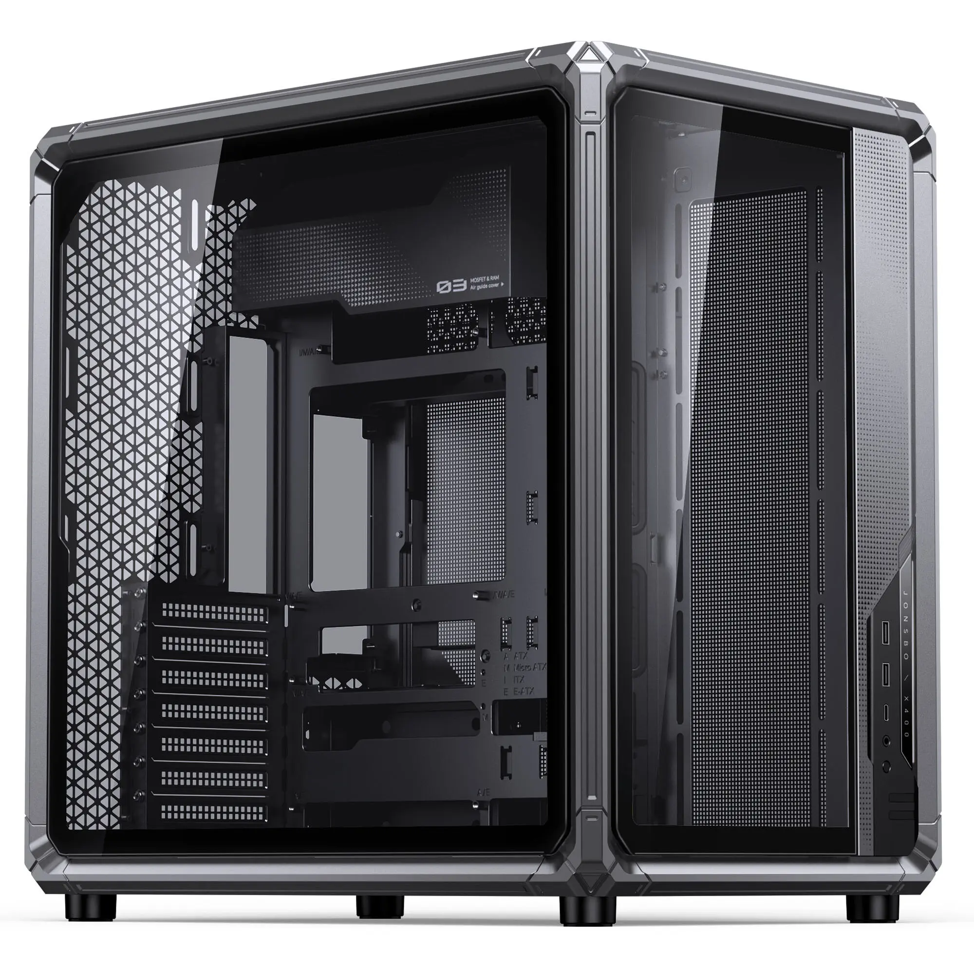 Jonsbo X400 - Case Midi-Tower ATX Vetro Temperato con Back-Connect - Grigio