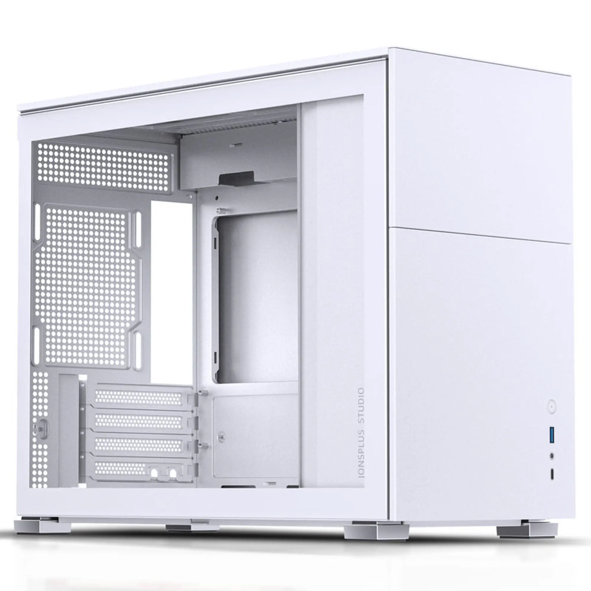Jonsbo D31 - Case Mini-Tower mATX con Frontale Chiuso e Vetro Temperato - Bianco