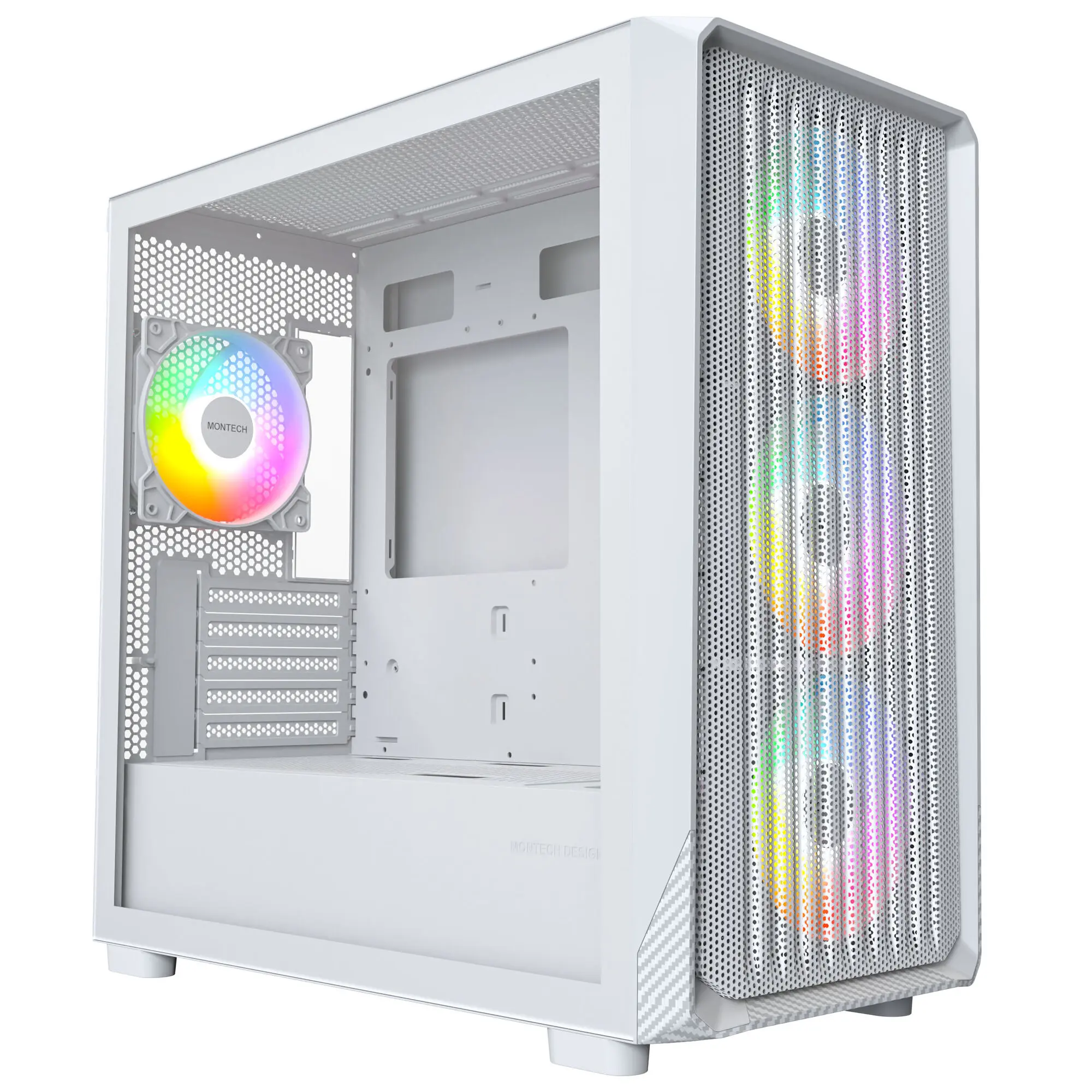 Montech X5M, Midi-Tower, Micro-ATX, ARGB, Vetro Temperato - Bianco
