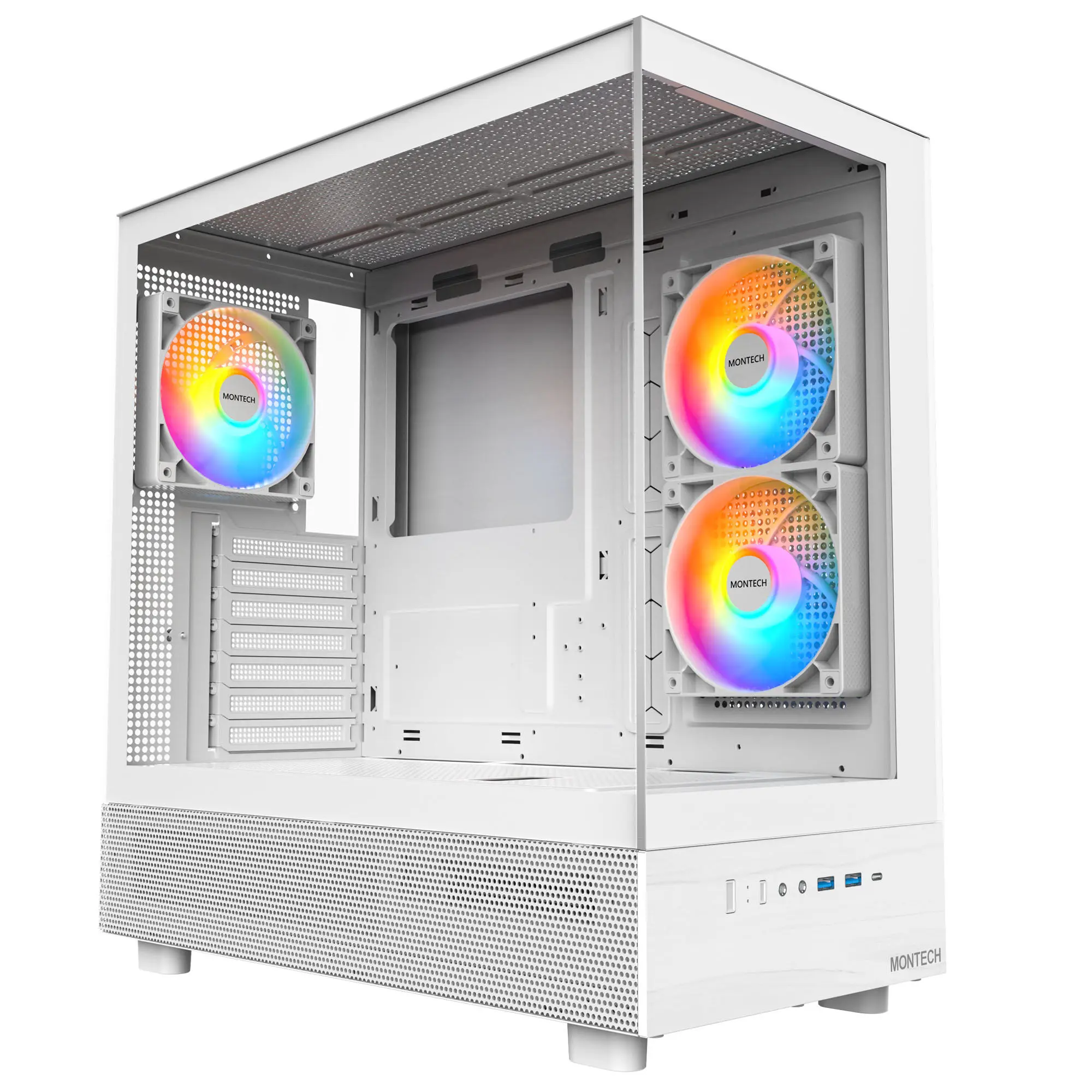 Montech XR, Midi-Tower, ATX, ARGB, Vetro Temperato - Bianco