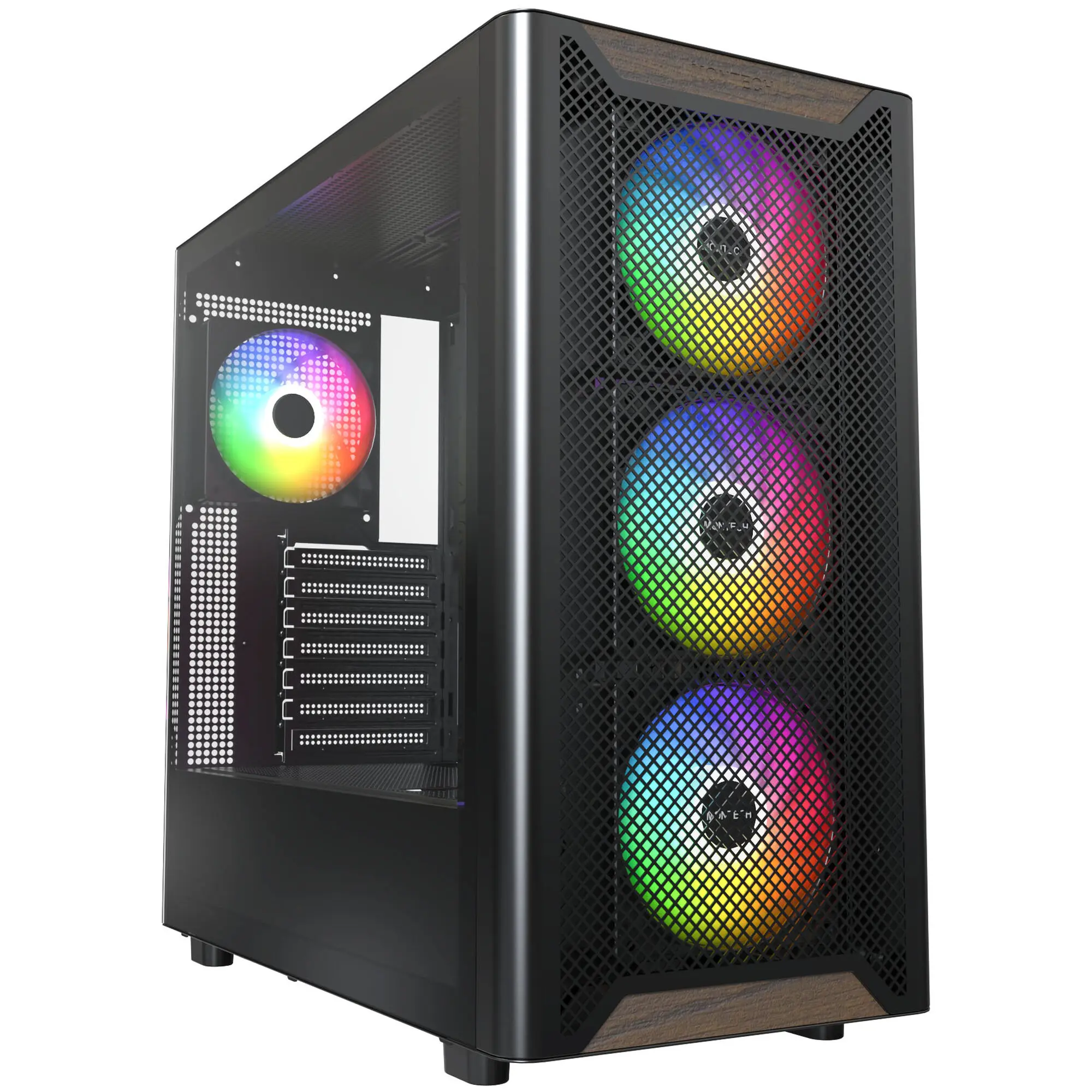 Montech XR Wood, Midi-Tower, ATX, ARGB, Vetro Temperato - Nero