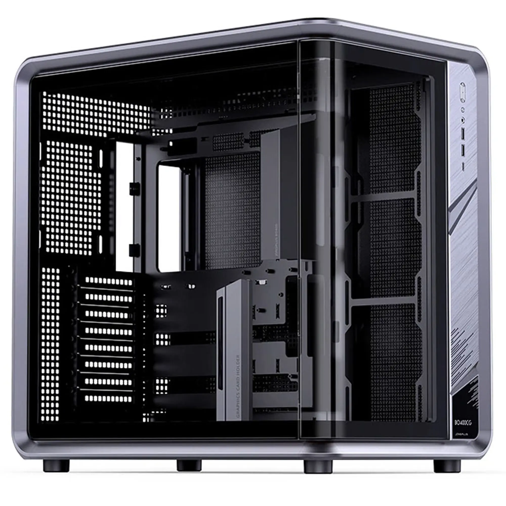 Jonsplus BO400CG - Case Midi-Tower ATX Vetro Temperato Curvo con Back-Connect - Grigio Gunmetal