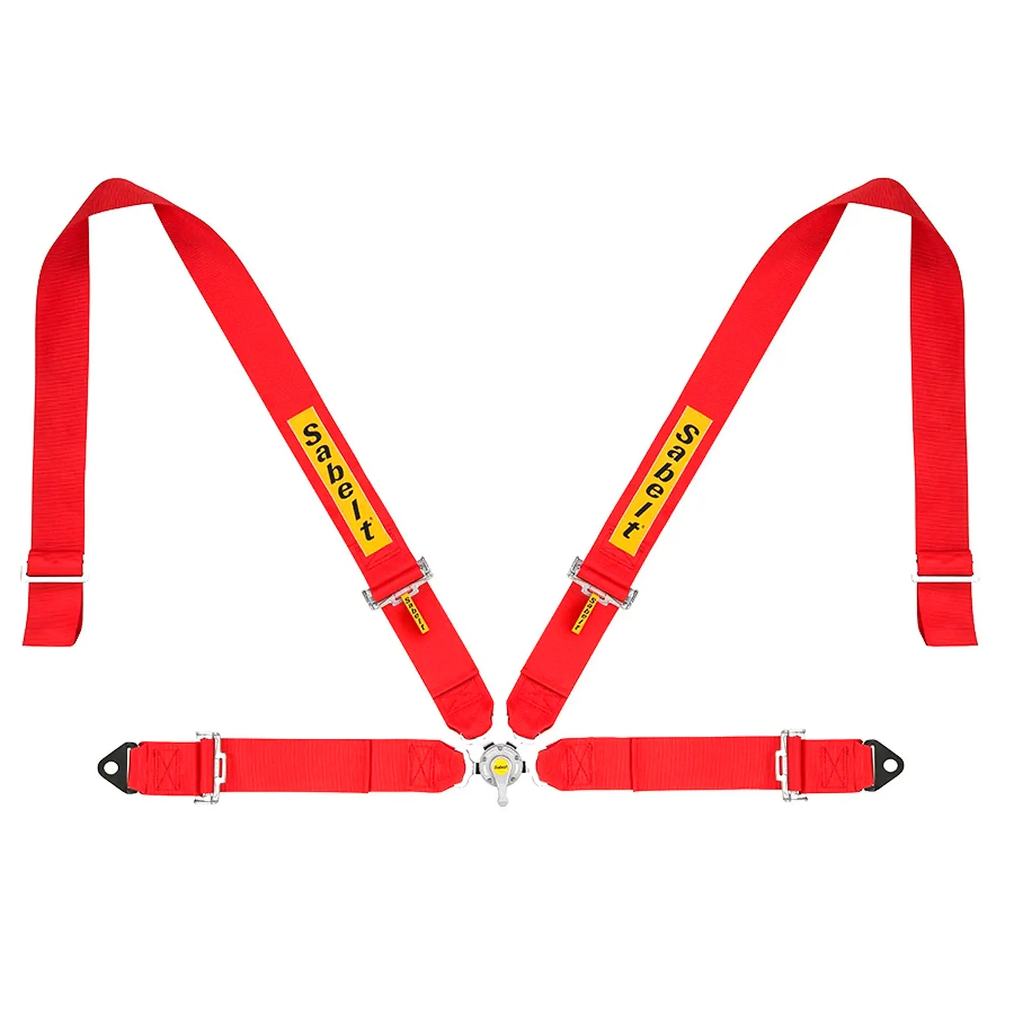 Sabelt Sim Seatbelts - Cinture a 4 Punti per Sim Racing compatibili con Sedili Serie P, S e X - Rosso