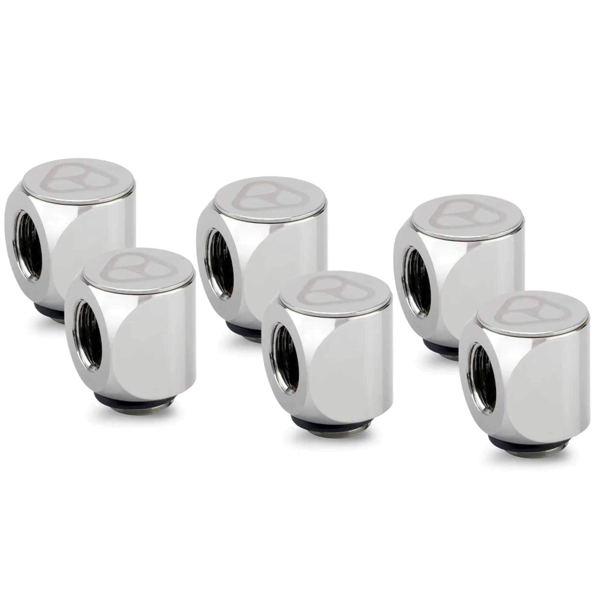Thermal Grizzly DeltaMate Rotary MF 90° - Connettore angolare nickel lucido, 6 pezzi