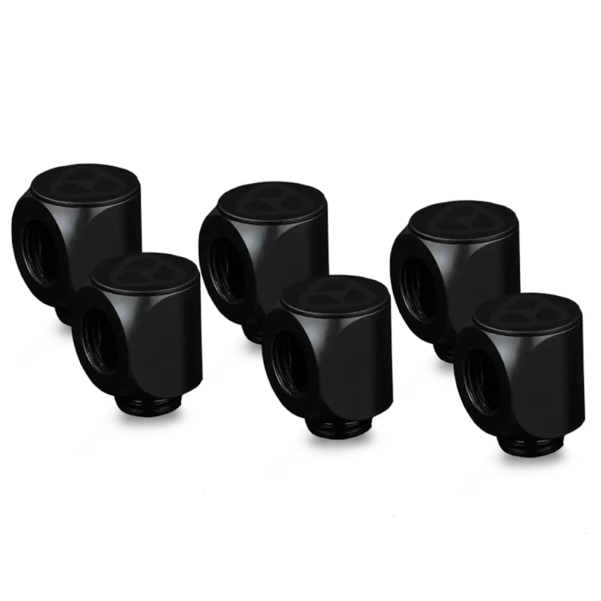 Thermal Grizzly DeltaMate Rotary Fitting 90° - Connettore angolare Nero, Confezione da 6