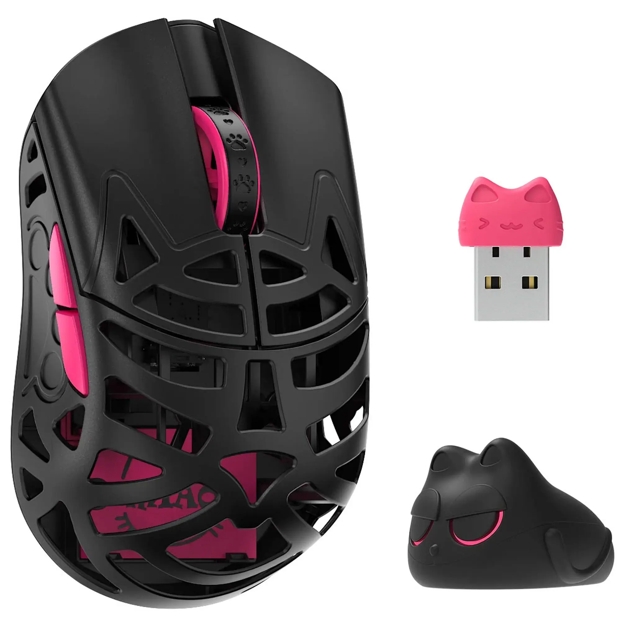 WLMouse Beast Miao - Mouse Gaming Wireless Ultraleggero 31g con Sensore Pixart PAW3950HS 30.000 DPI, Switch Omron Optical e 8000 Hz - Nero