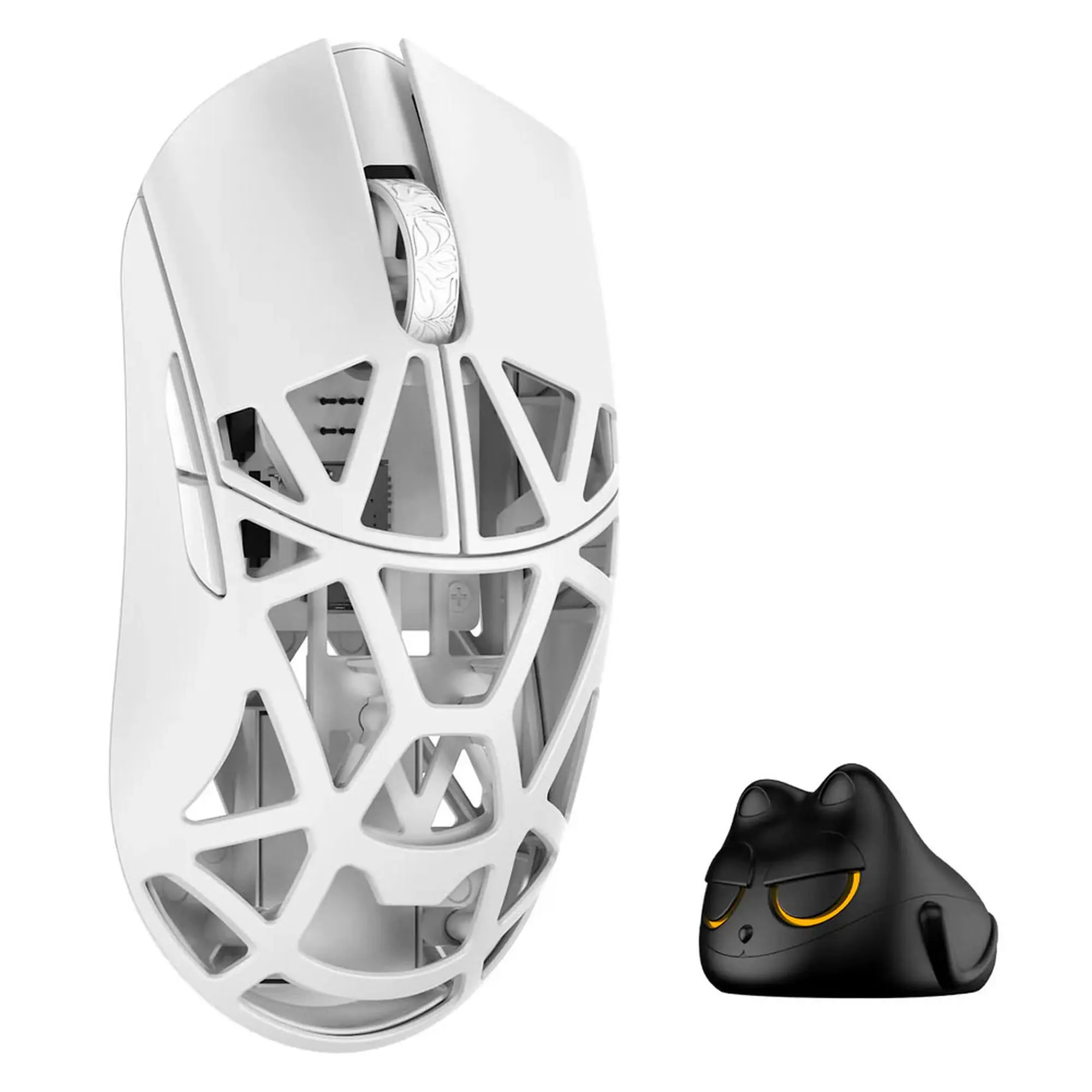 WLMouse Beast X Mini Pro Solid Sides - Mouse Gaming Wireless Ultraleggero 34g con Sensore Pixart PAW3950HS 30.000 DPI, Switch Omron Optical e 8000 Hz - Bianco